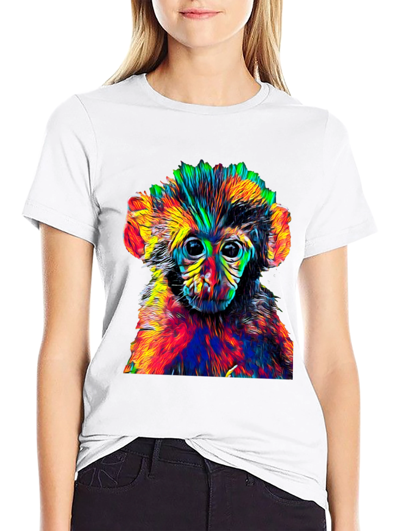 Psychedelic Monkey Graphic Tee - Cool Animal Print Shirt
