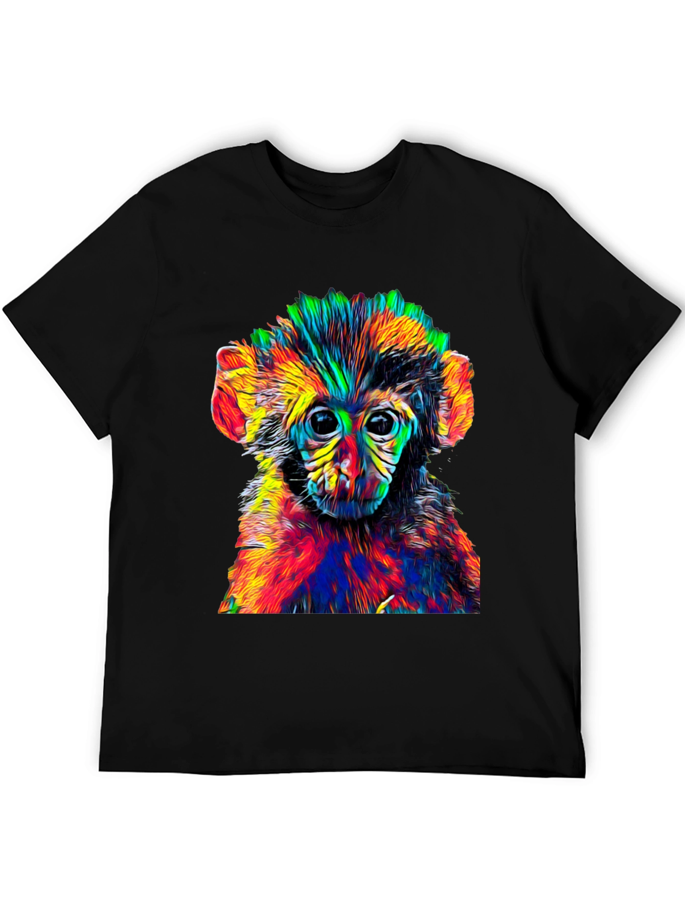 Psychedelic Monkey Graphic Tee - Cool Animal Print Shirt