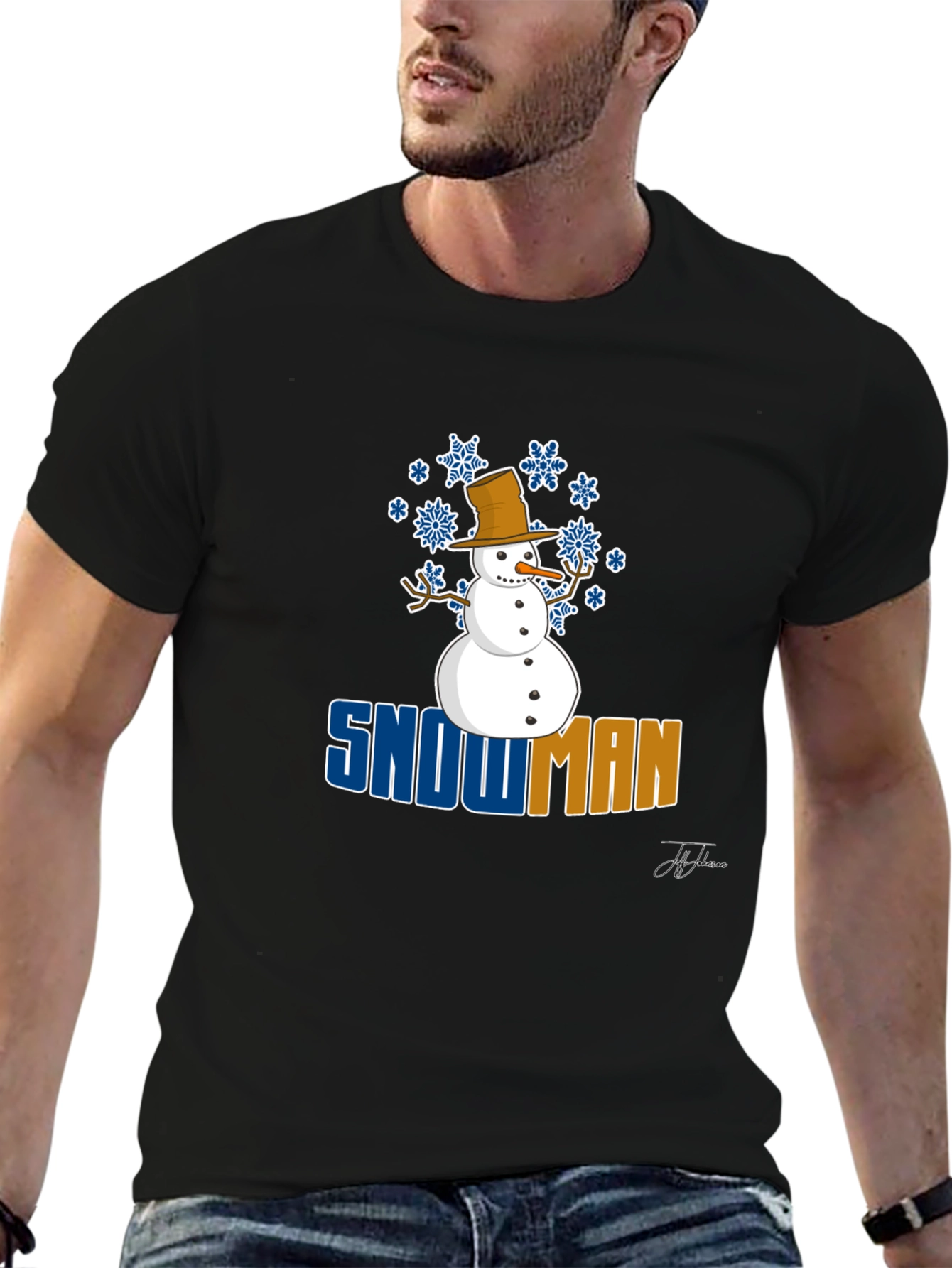 Snowman Graphic T-Shirt - Winter Holiday Apparel