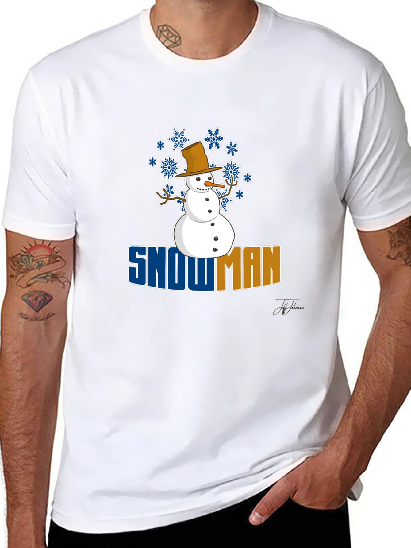 Snowman Graphic T-Shirt - Winter Holiday Apparel
