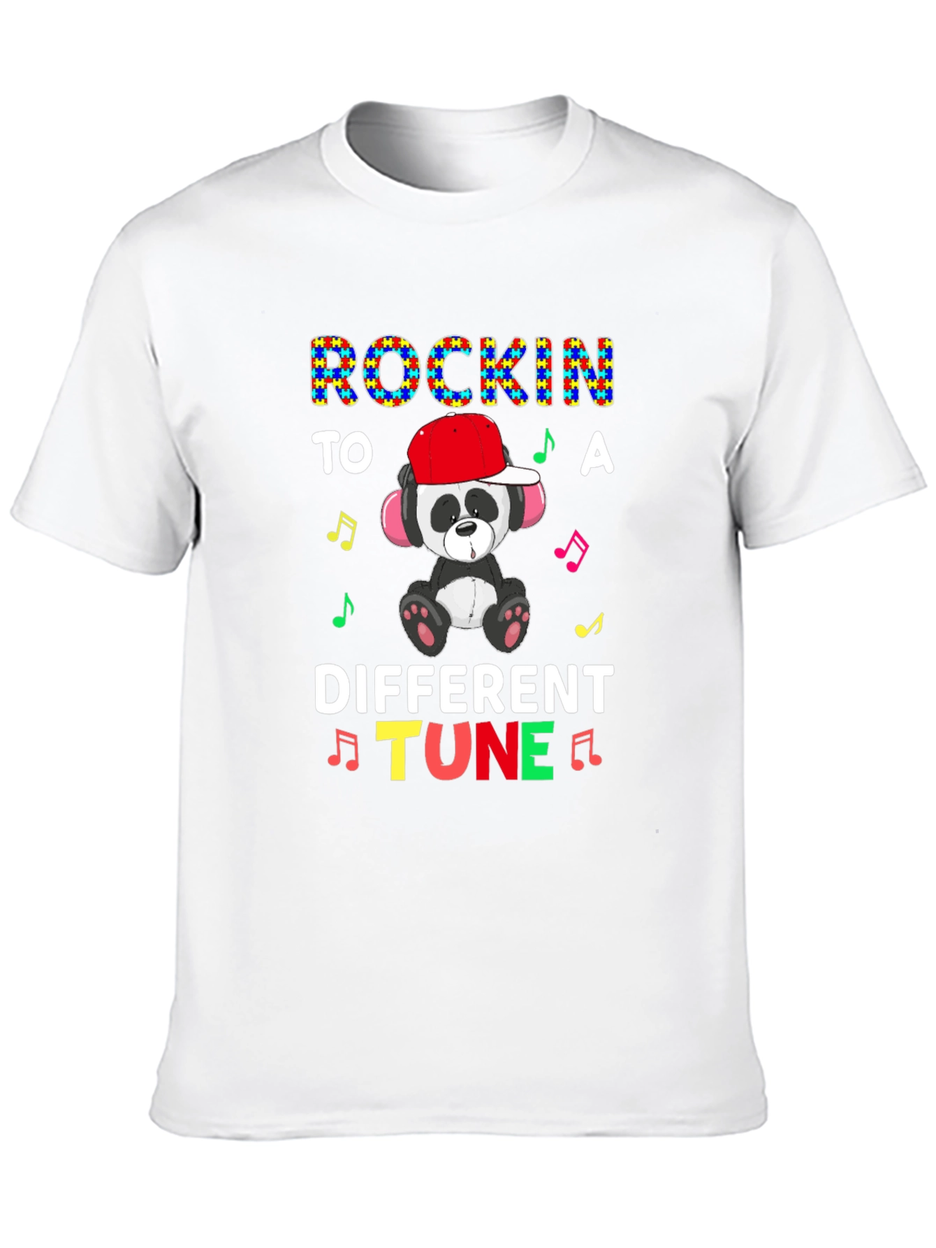 Rockin to a Different Tune Autism Awareness Panda T-Shirt