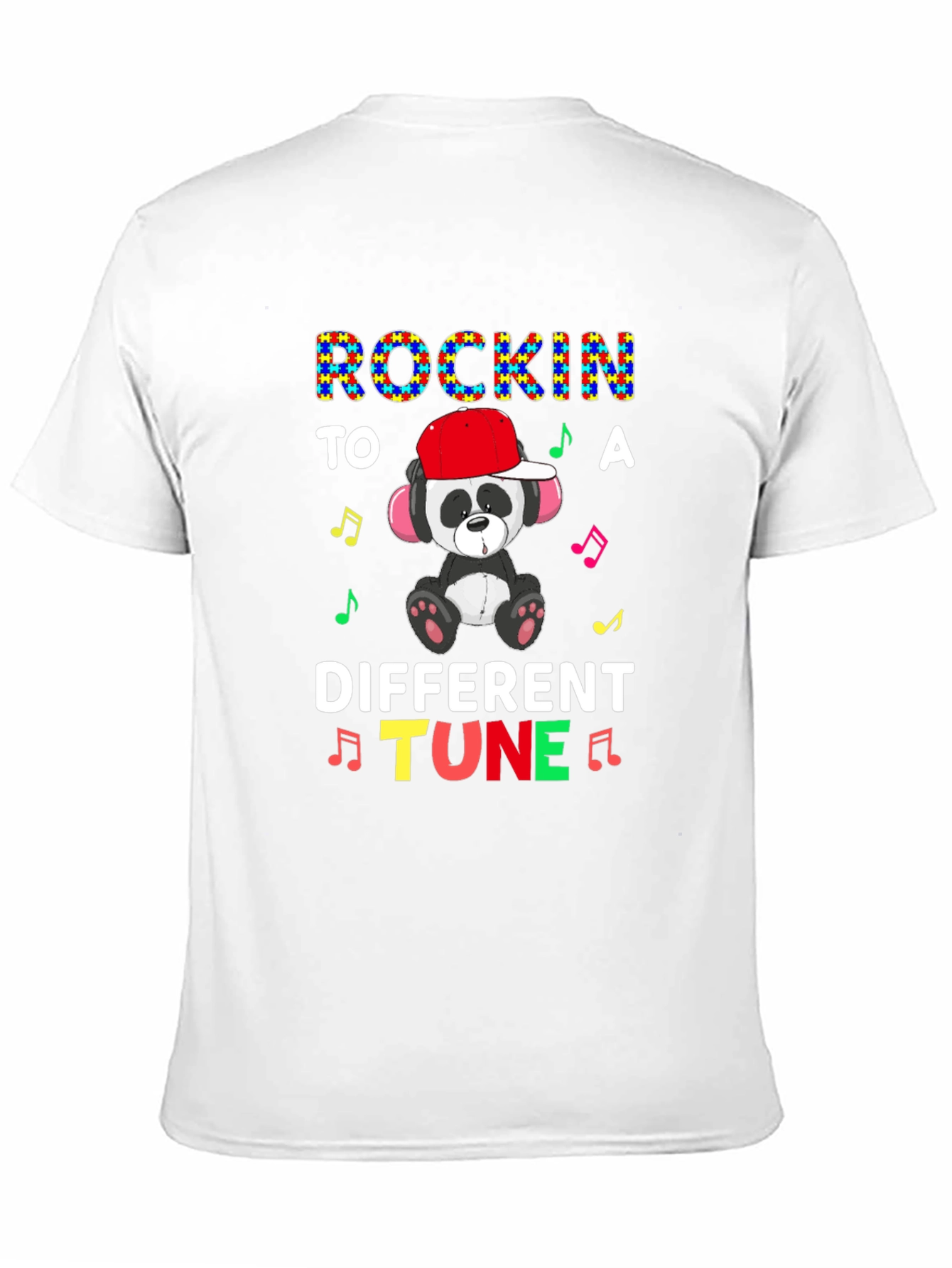 Rockin to a Different Tune Autism Awareness Panda T-Shirt