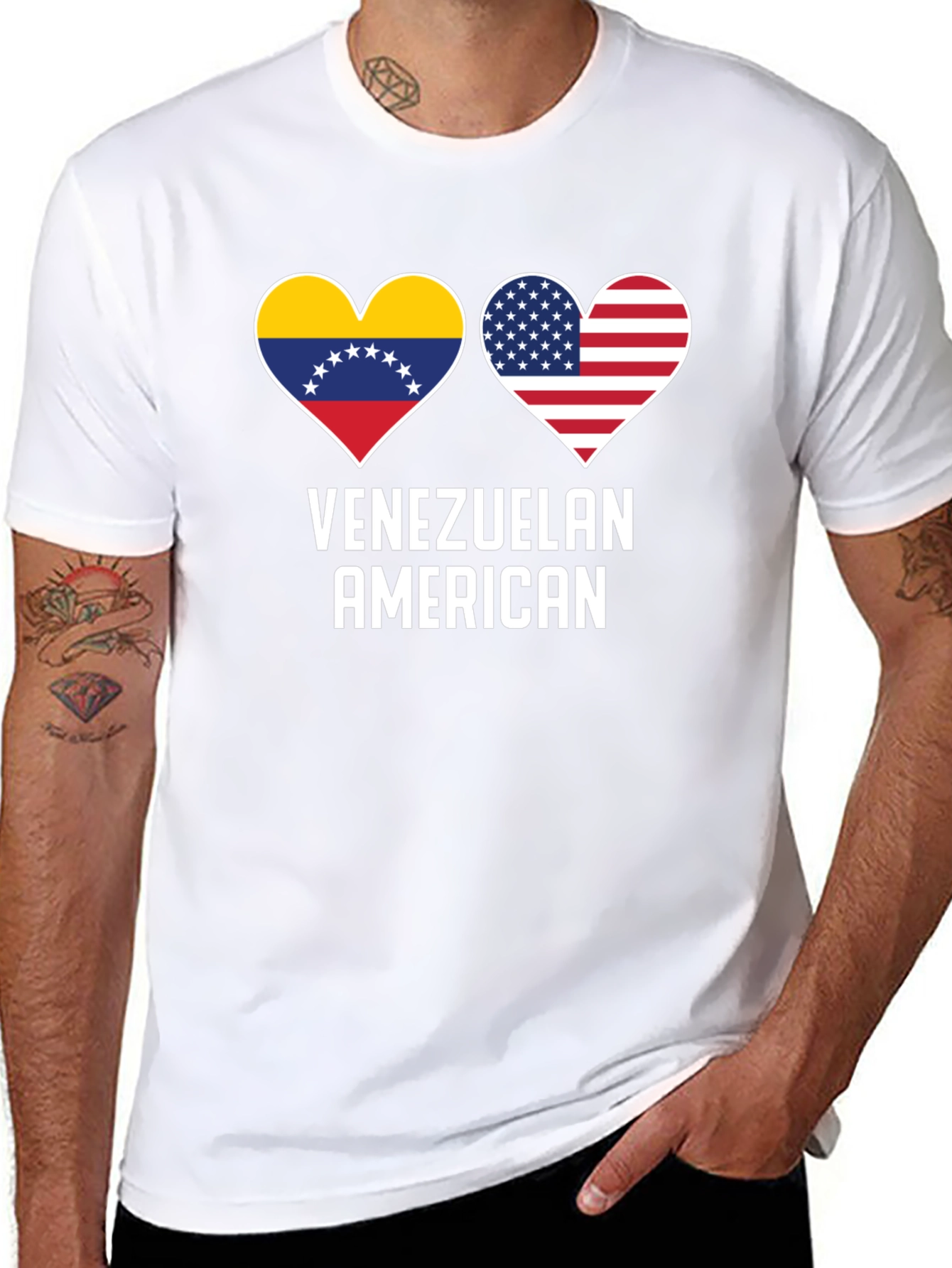 Venezuelan American Flag Heart T-Shirt