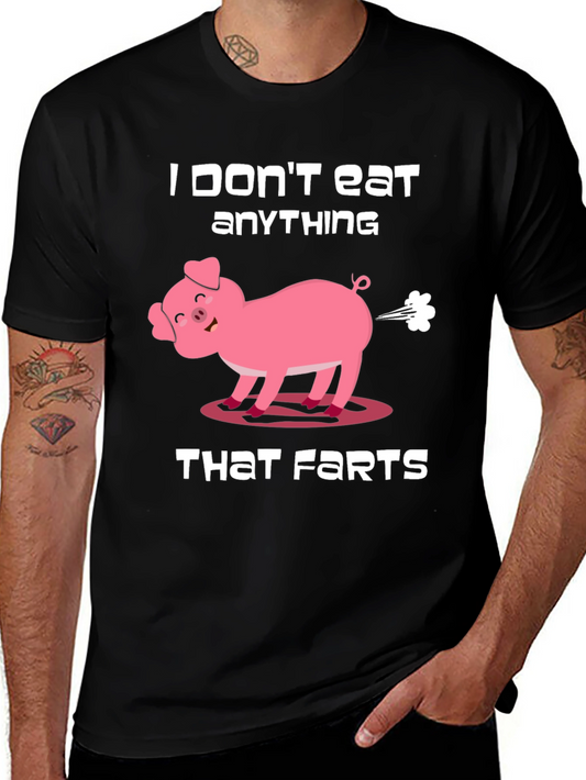 Funny Vegan Graphic Tee - I Dont Eat Anything That Farts T-Shirt