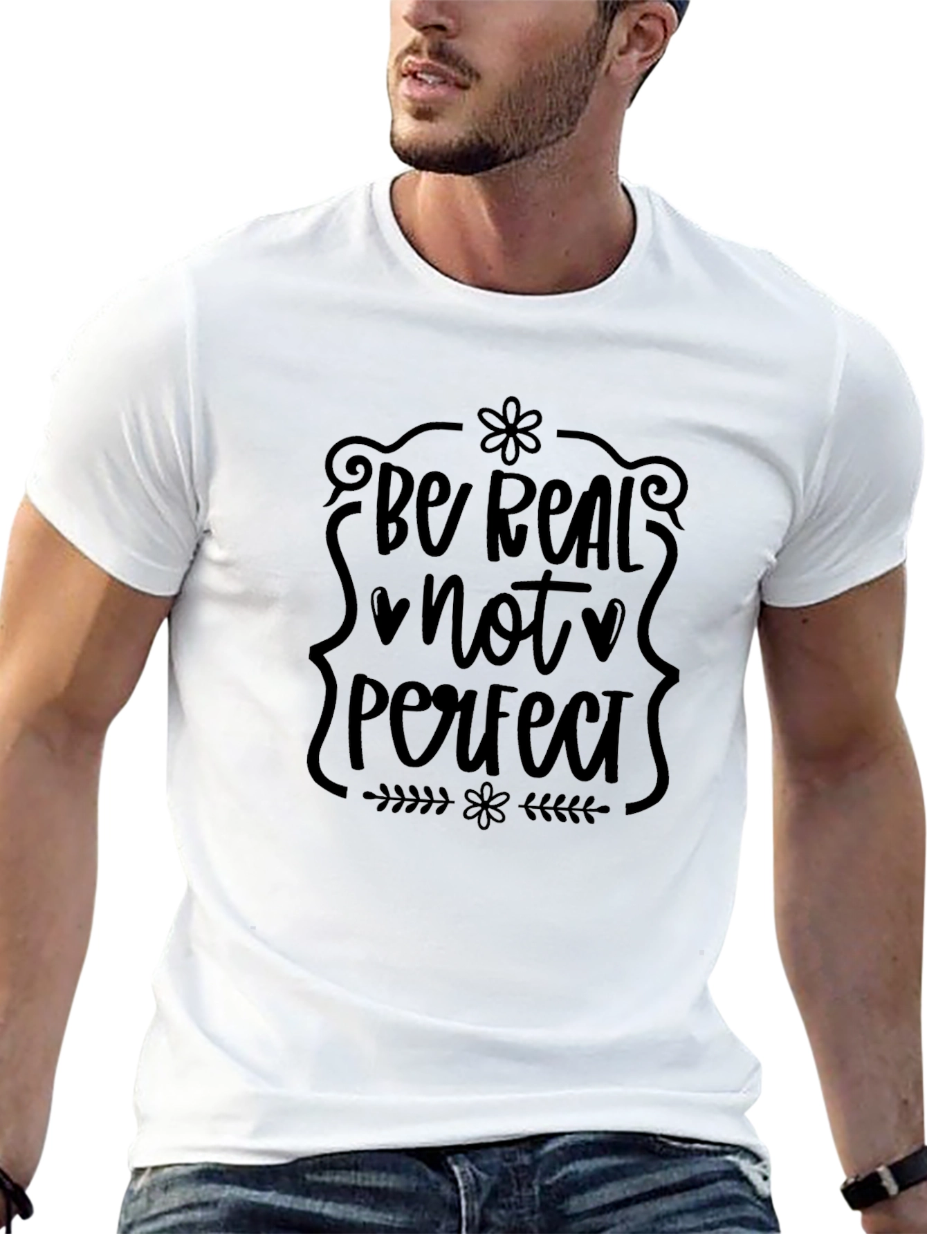 Be Real Not Perfect Black T-Shirt