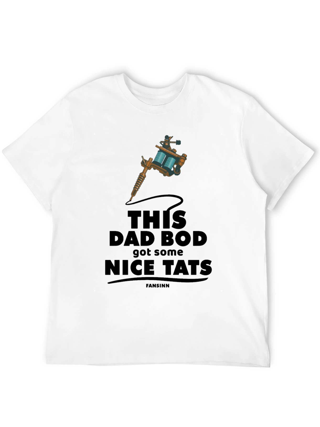 Dad Bod Nice Tats Tattoo Machine Graphic T-Shirt