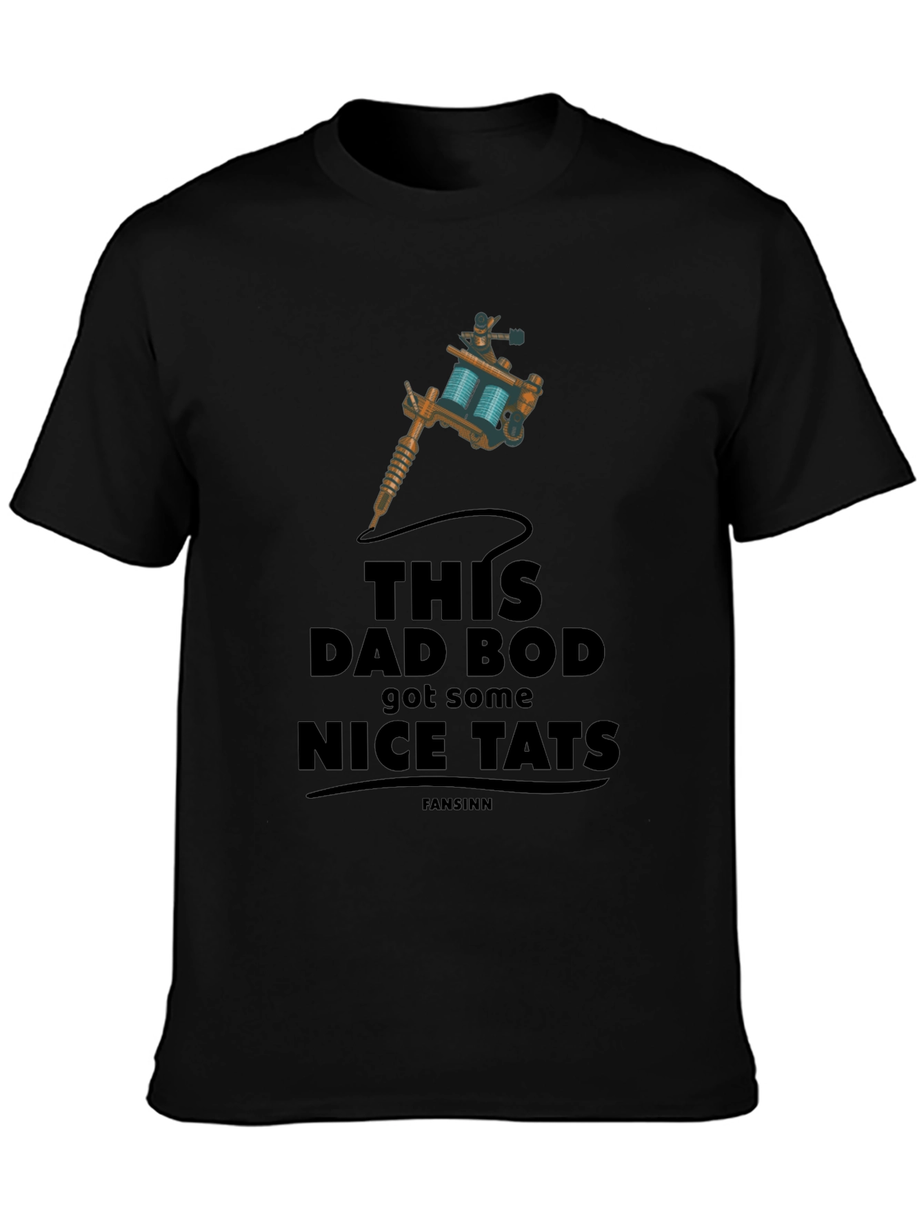 Dad Bod Nice Tats Tattoo Machine Graphic T-Shirt