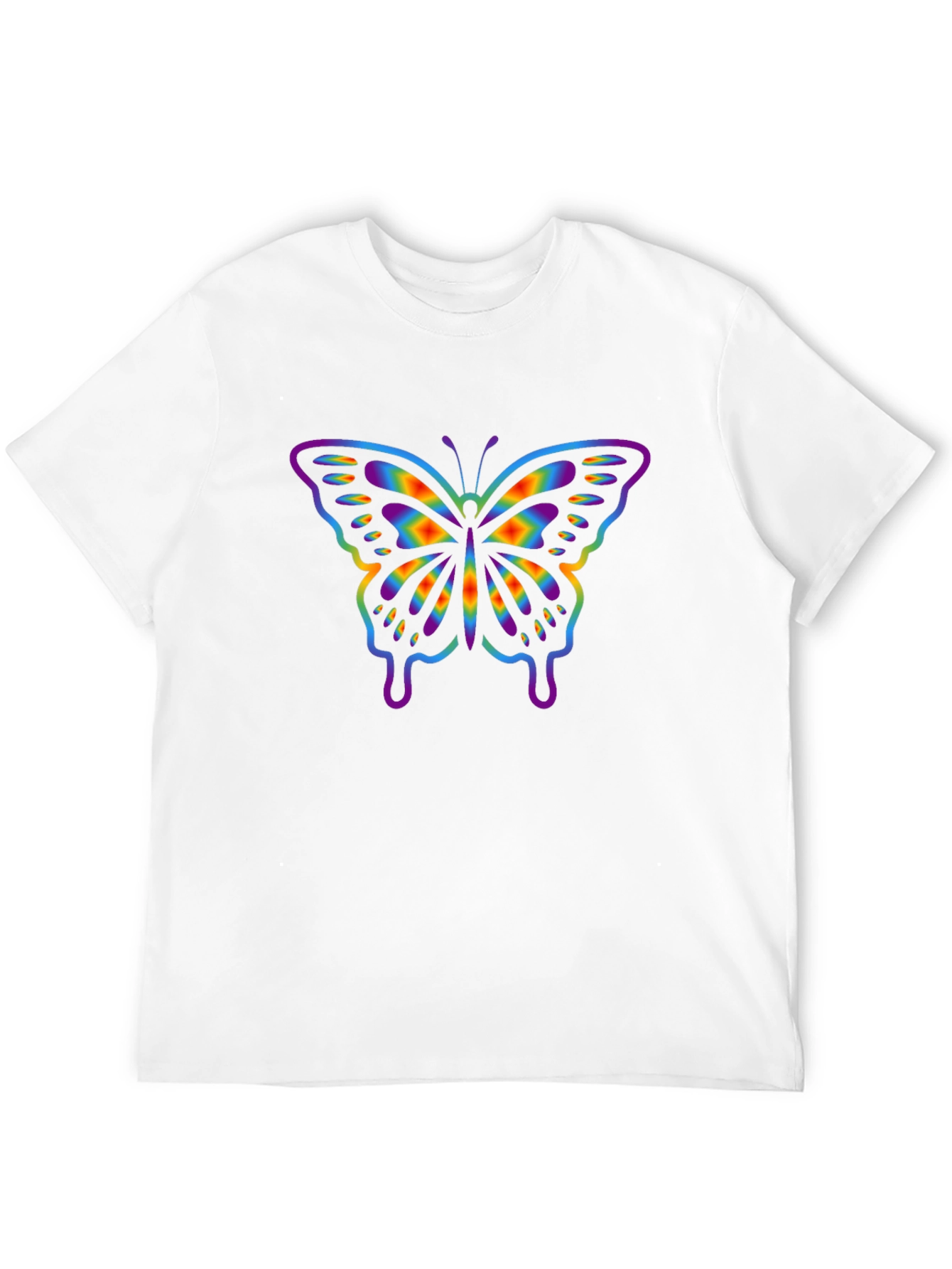 Rainbow Butterfly Graphic Black T-Shirt