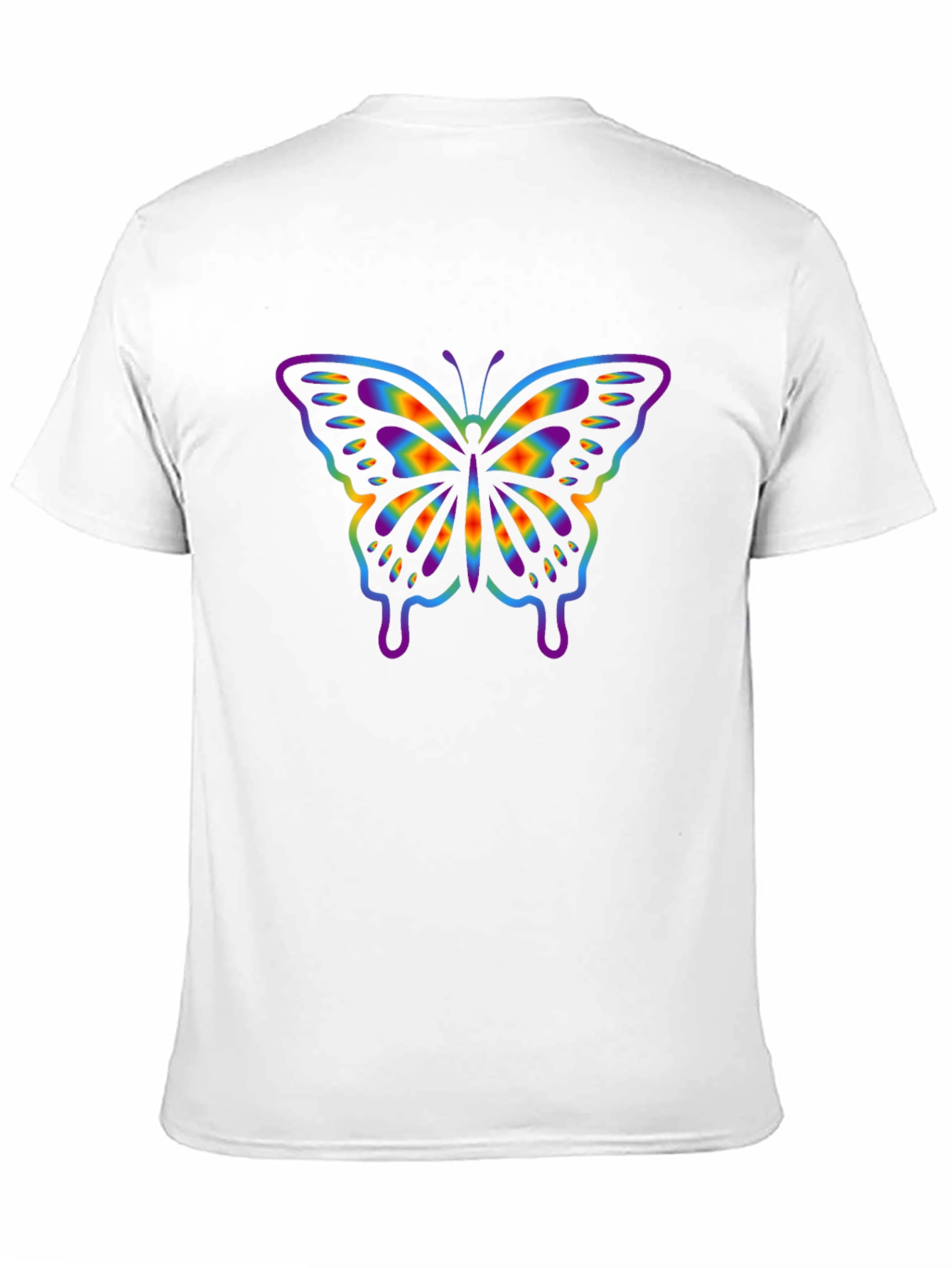 Rainbow Butterfly Graphic Black T-Shirt