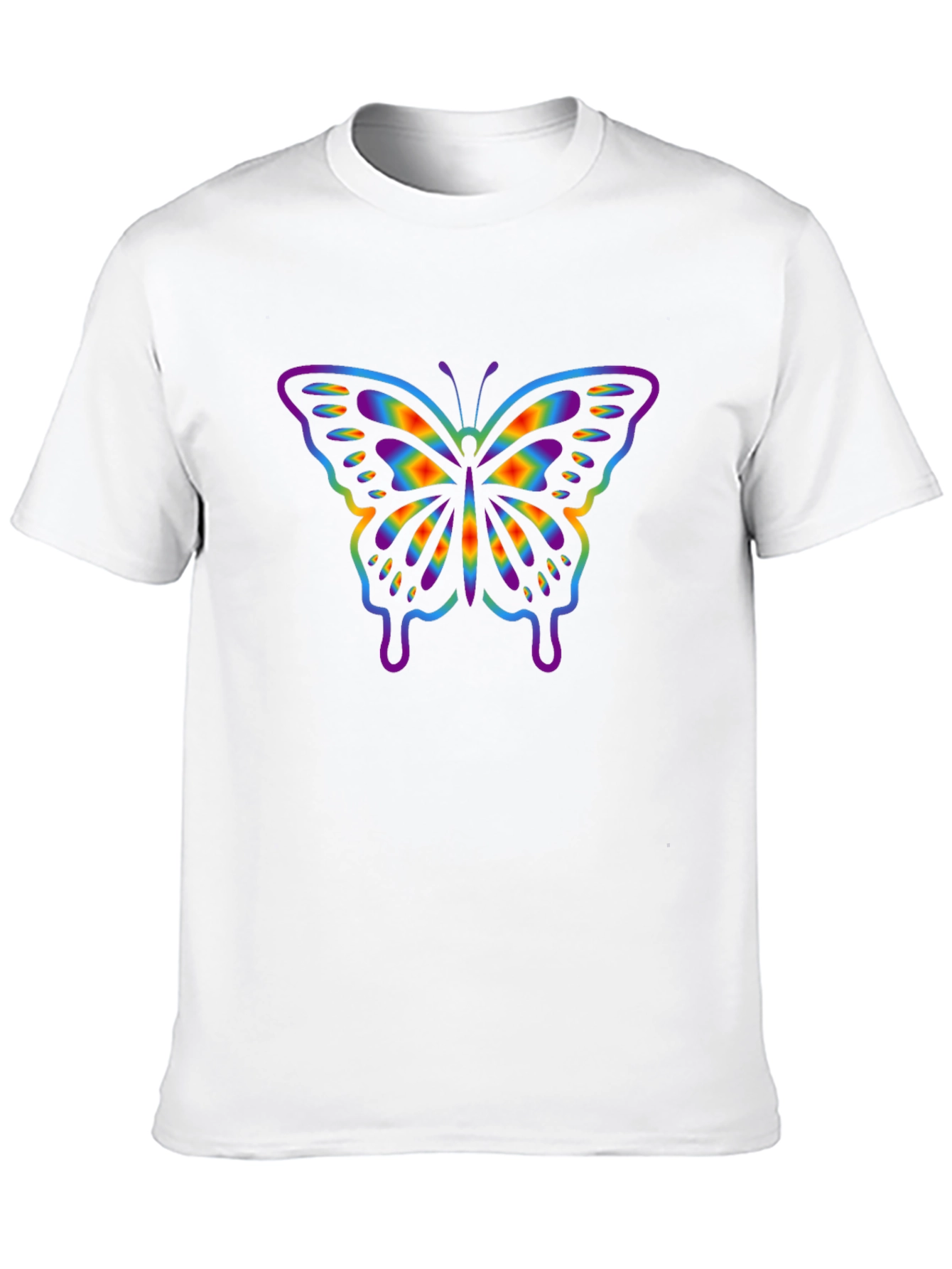 Rainbow Butterfly Graphic Black T-Shirt