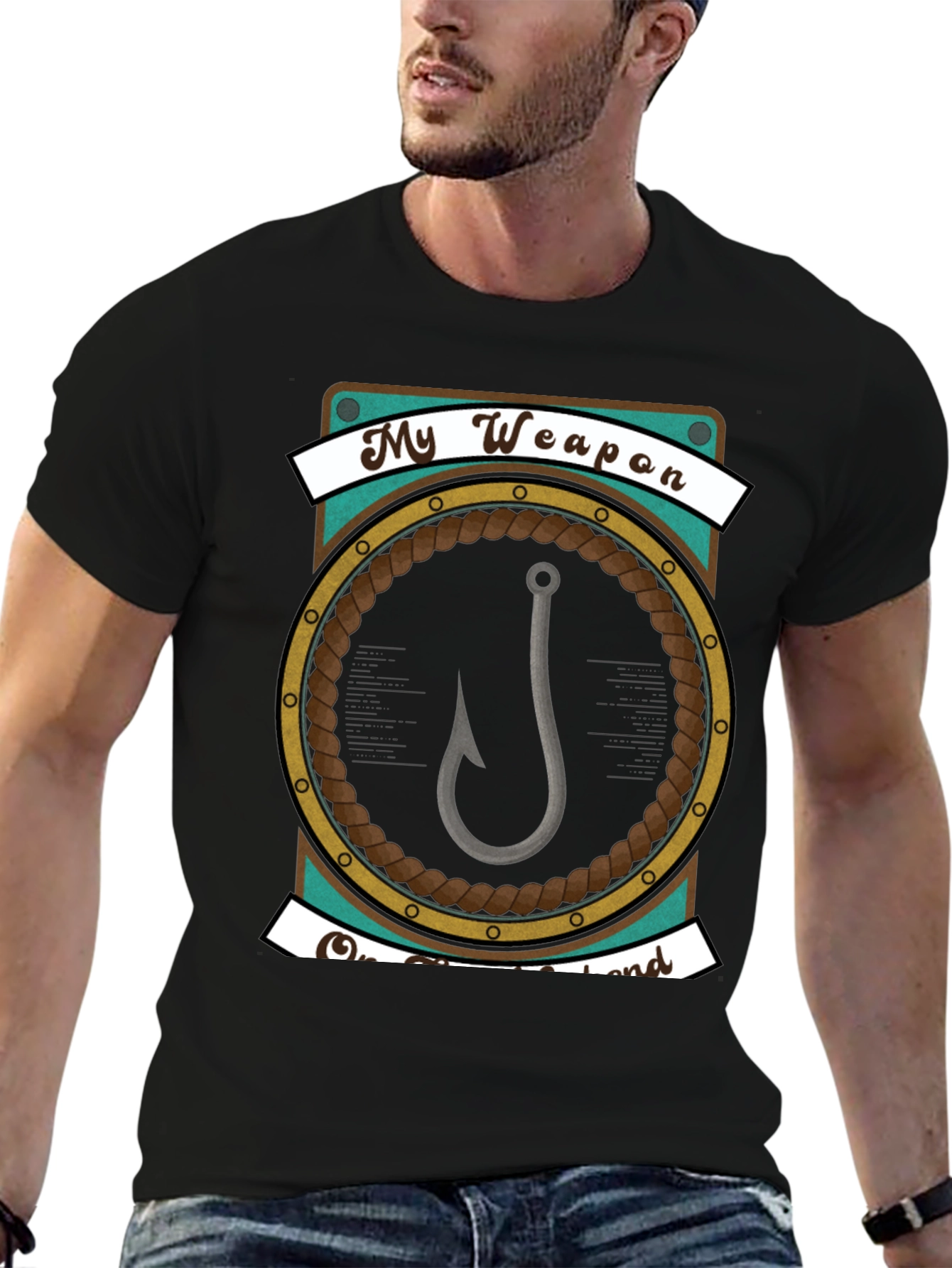 My Weapon is a Hook - Fishing T-Shirt