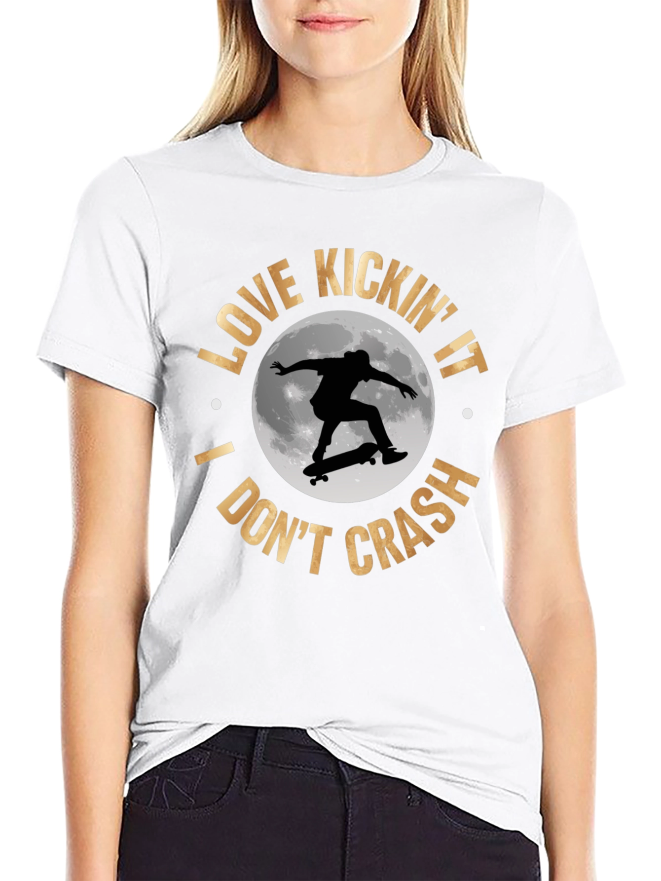 Skateboarder T-Shirt: Love Kickin It I Dont Crash!