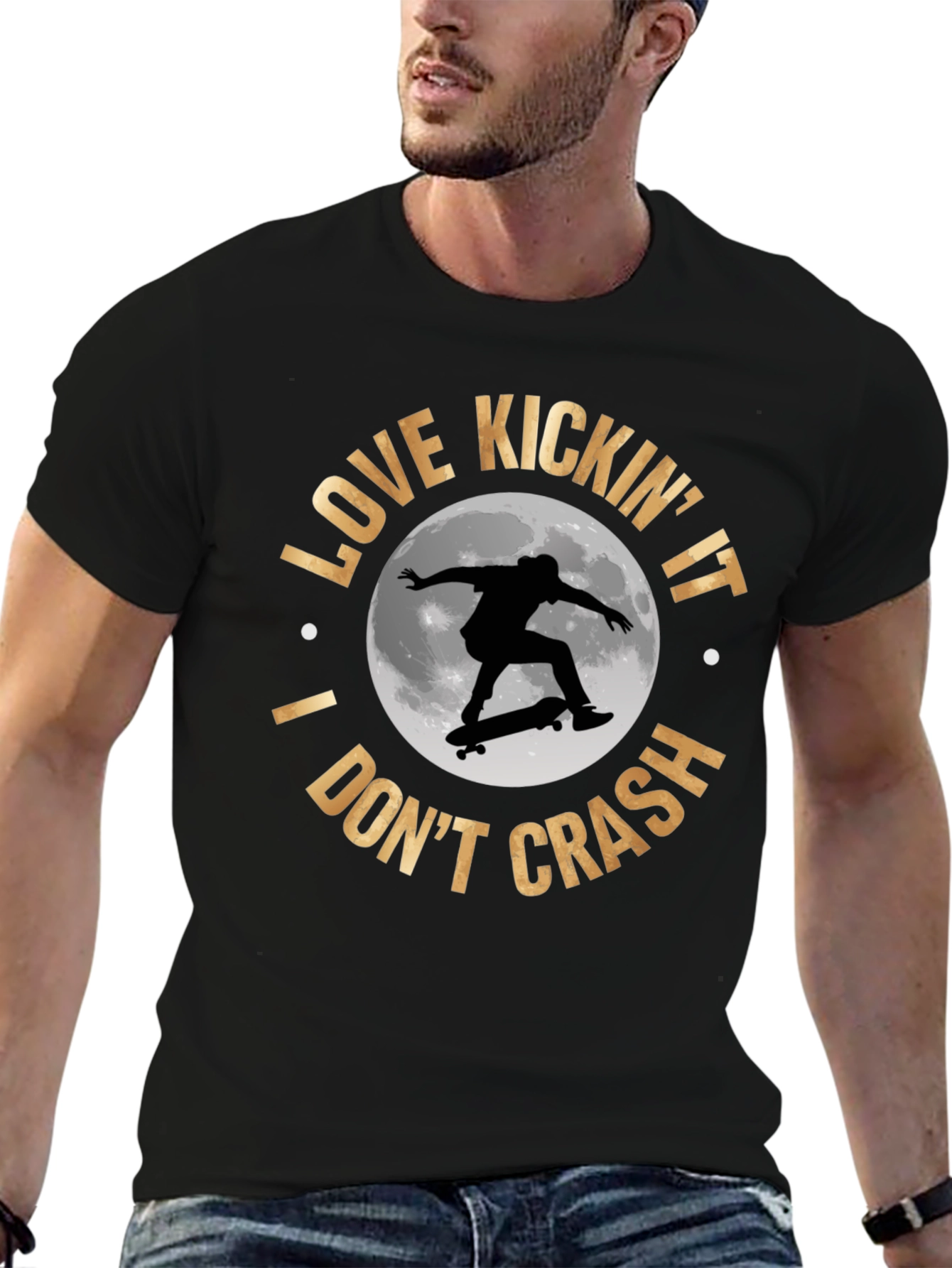 Skateboarder T-Shirt: Love Kickin It I Dont Crash!