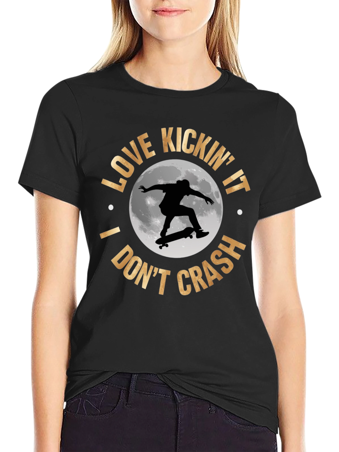 Skateboarder T-Shirt: Love Kickin It I Dont Crash!