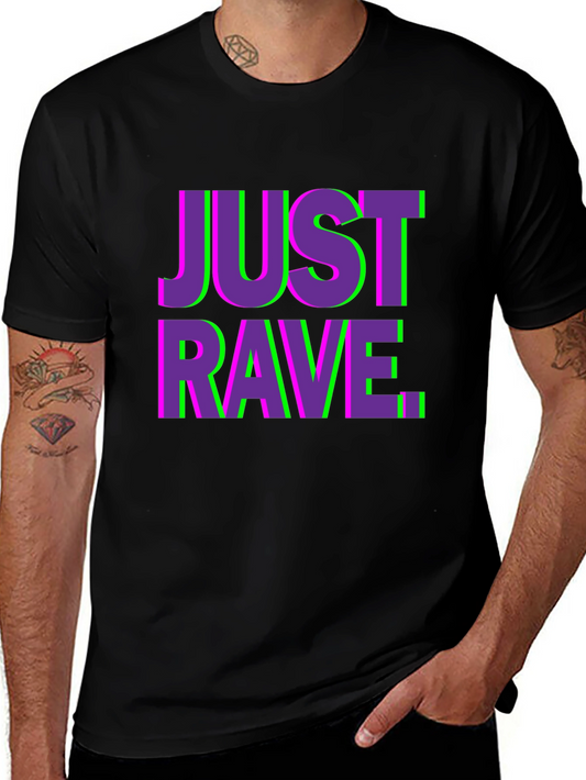 Just Rave Graphic T-Shirt - Black Short Sleeve Tee