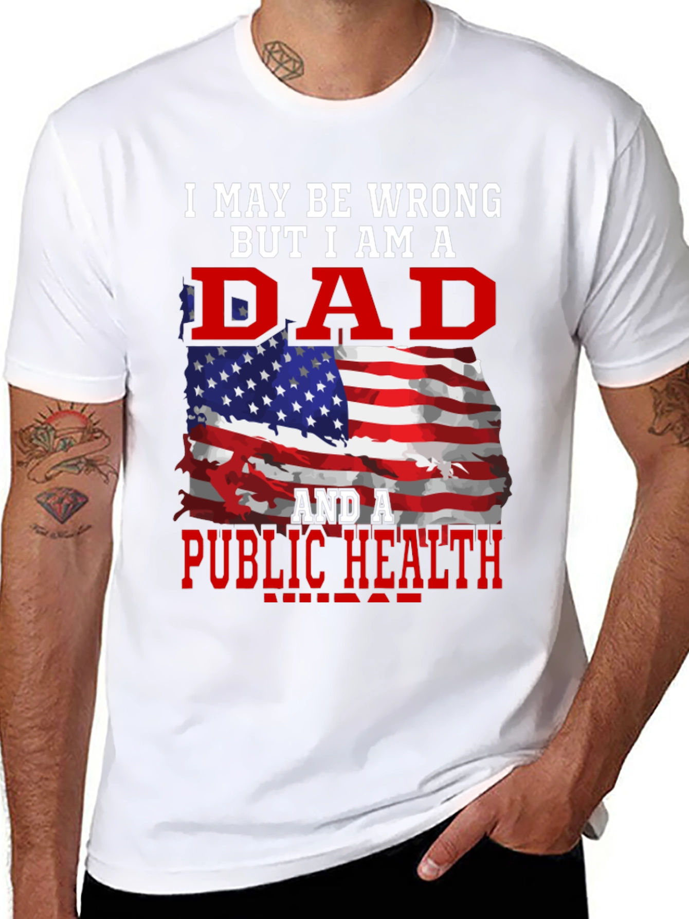 Dad & Public Health T-Shirt - Patriotic Graphic Tee