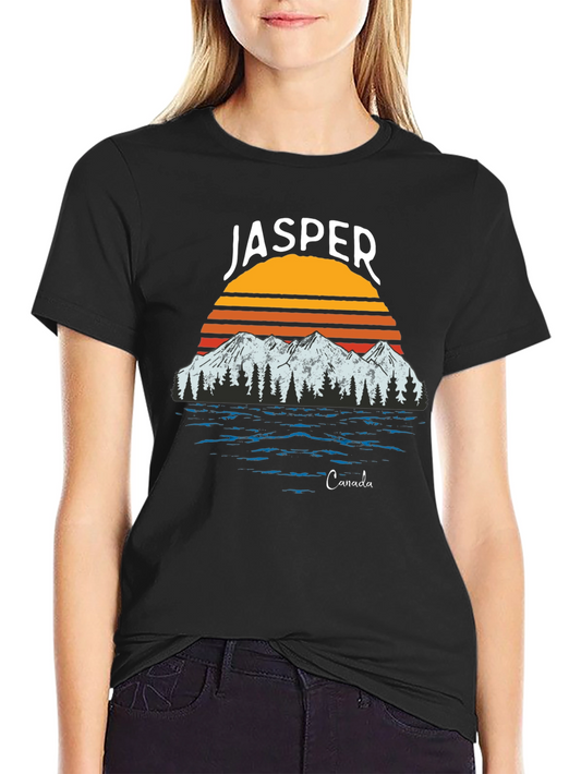 Jasper Canada T-Shirt: Mountain Sunset Design