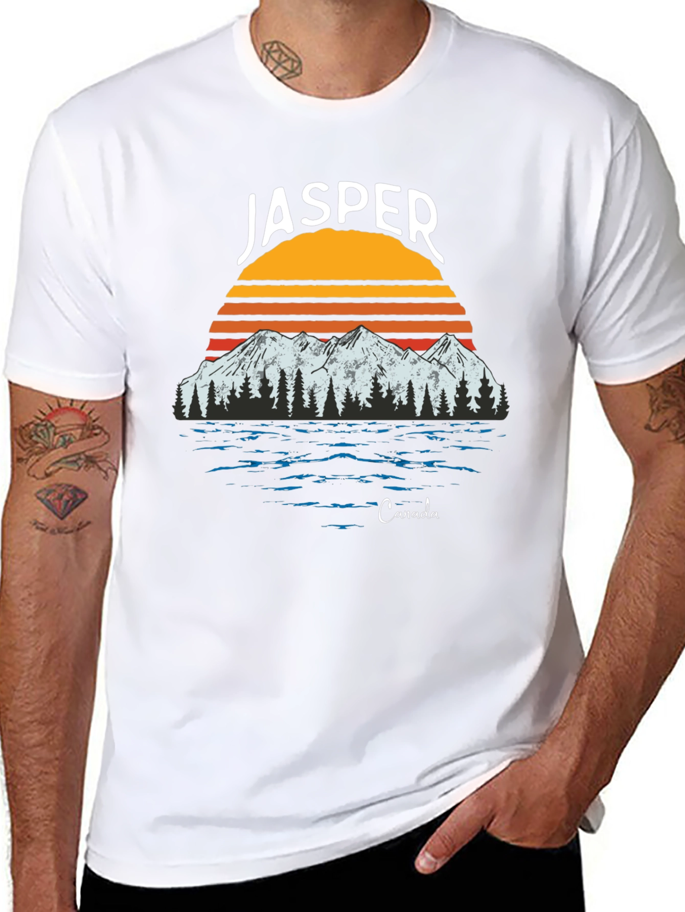Jasper Canada T-Shirt: Mountain Sunset Design