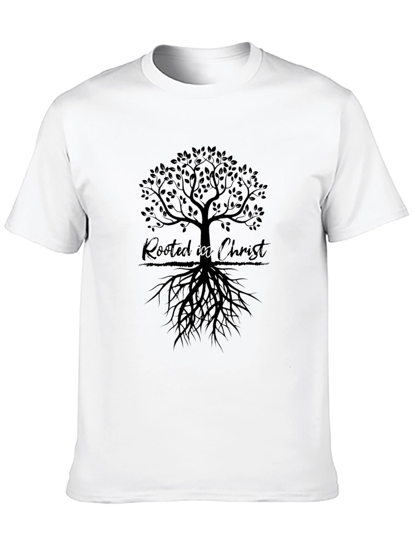 Rooted in Christ Tree Graphic T-Shirt