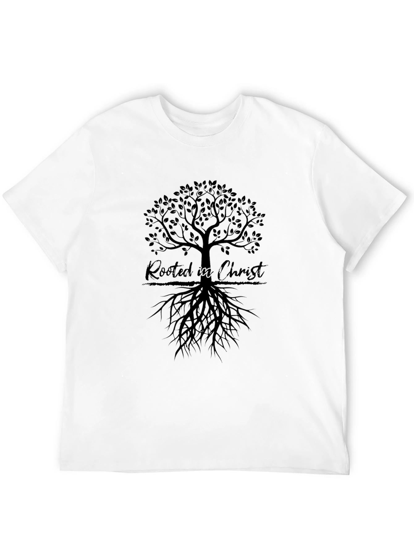 Rooted in Christ Tree Graphic T-Shirt