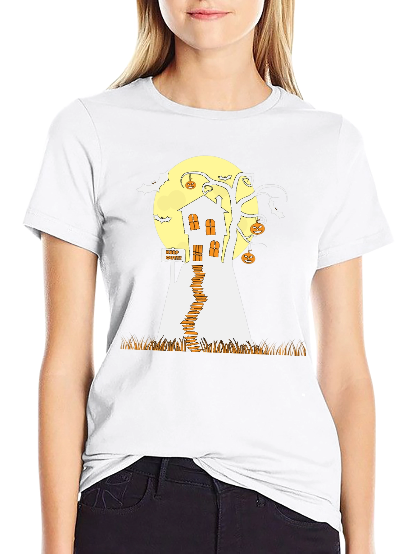 Spooky Halloween T-Shirt: Haunted House Design