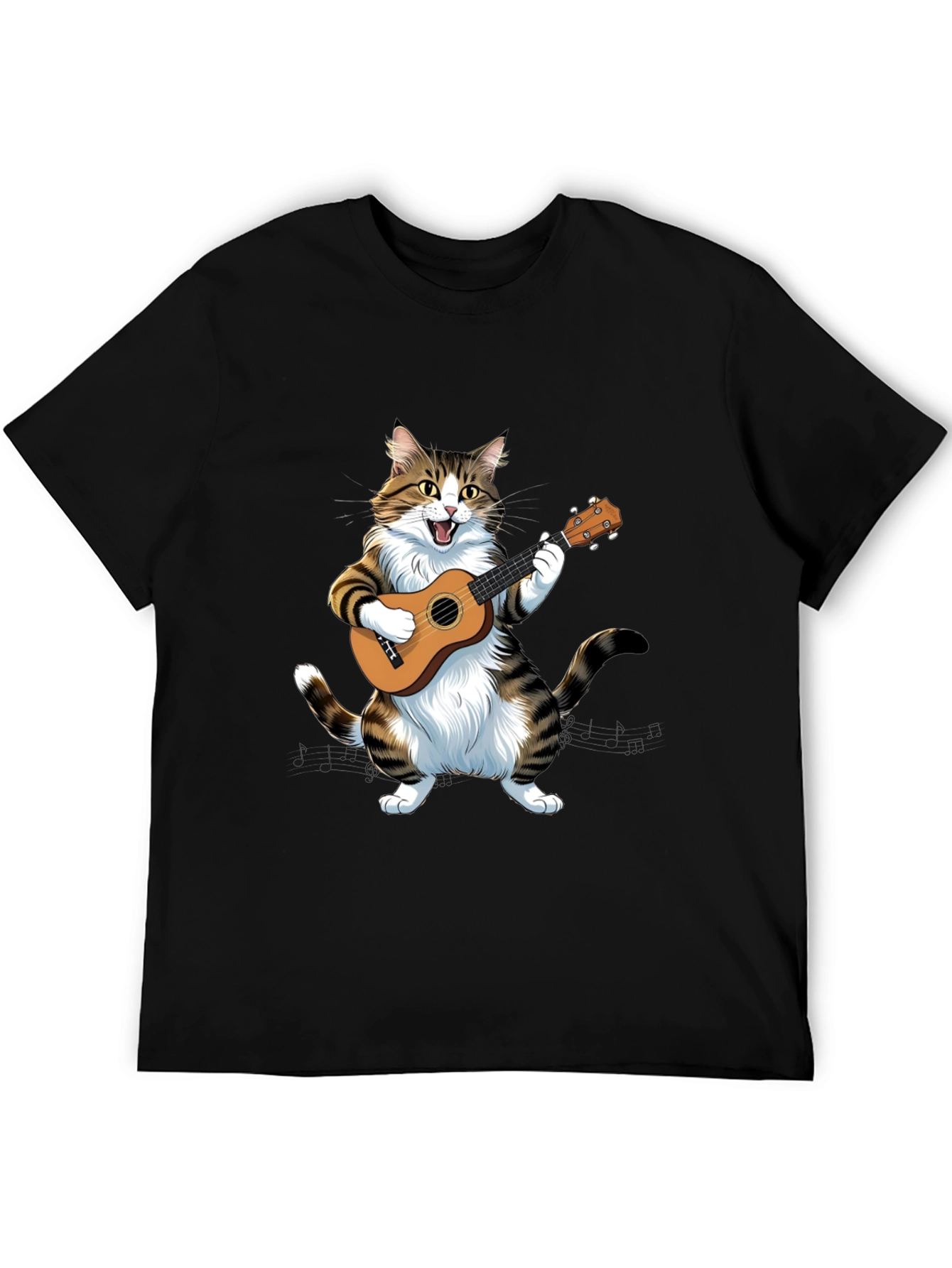 Cat Playing Ukulele T-Shirt