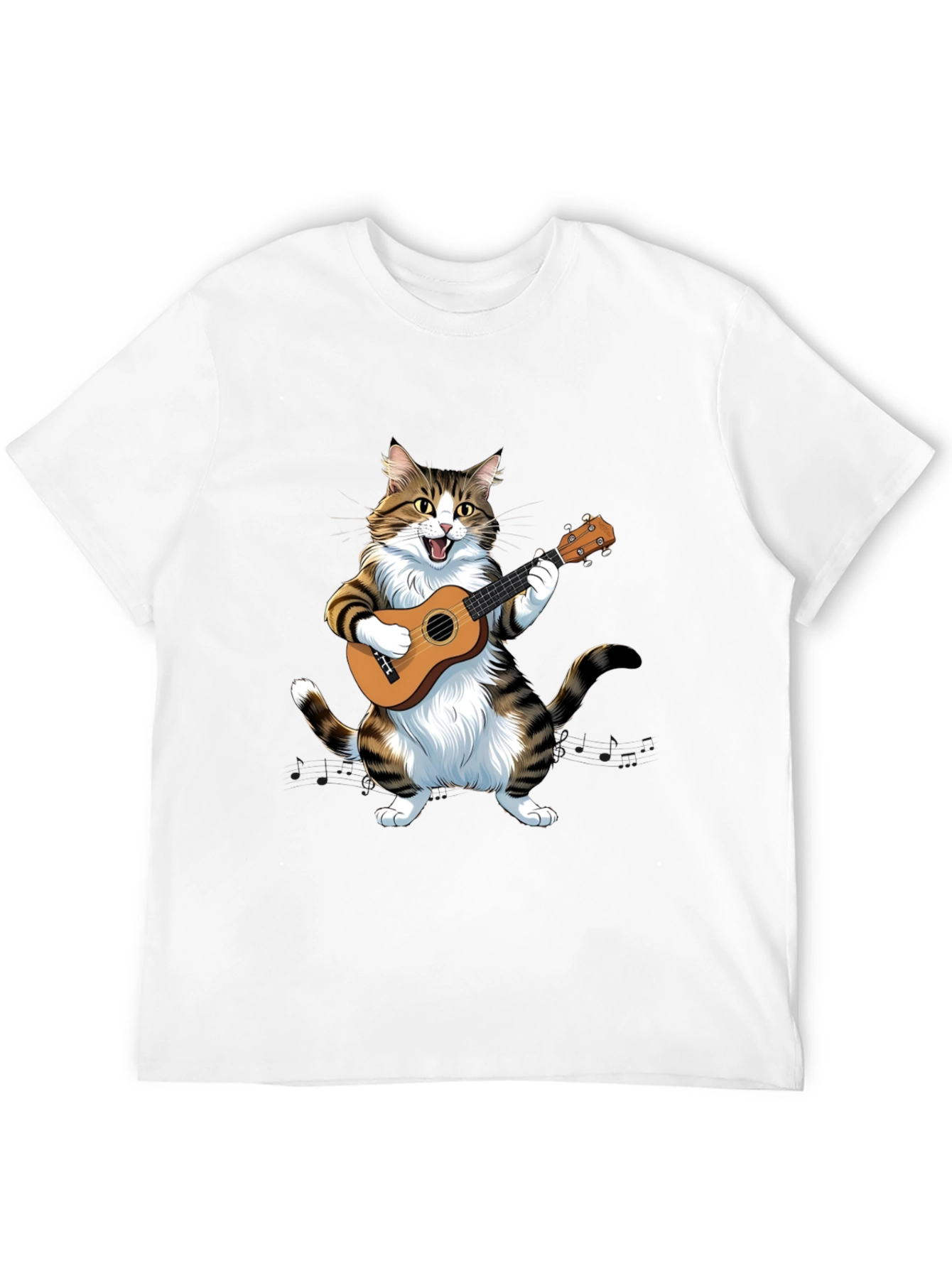 Cat Playing Ukulele T-Shirt