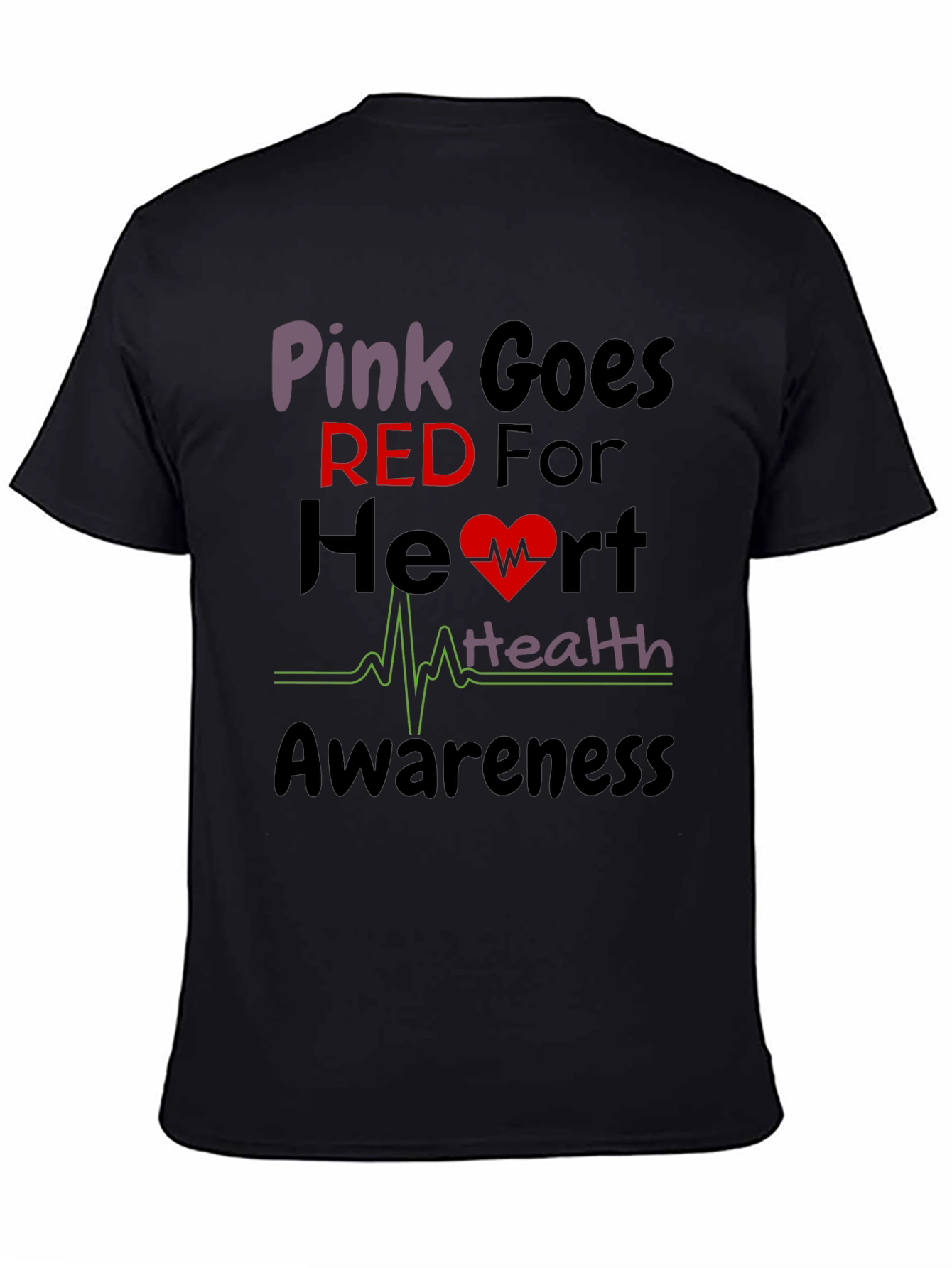 Pink Goes Red Heart Health Awareness T-Shirt