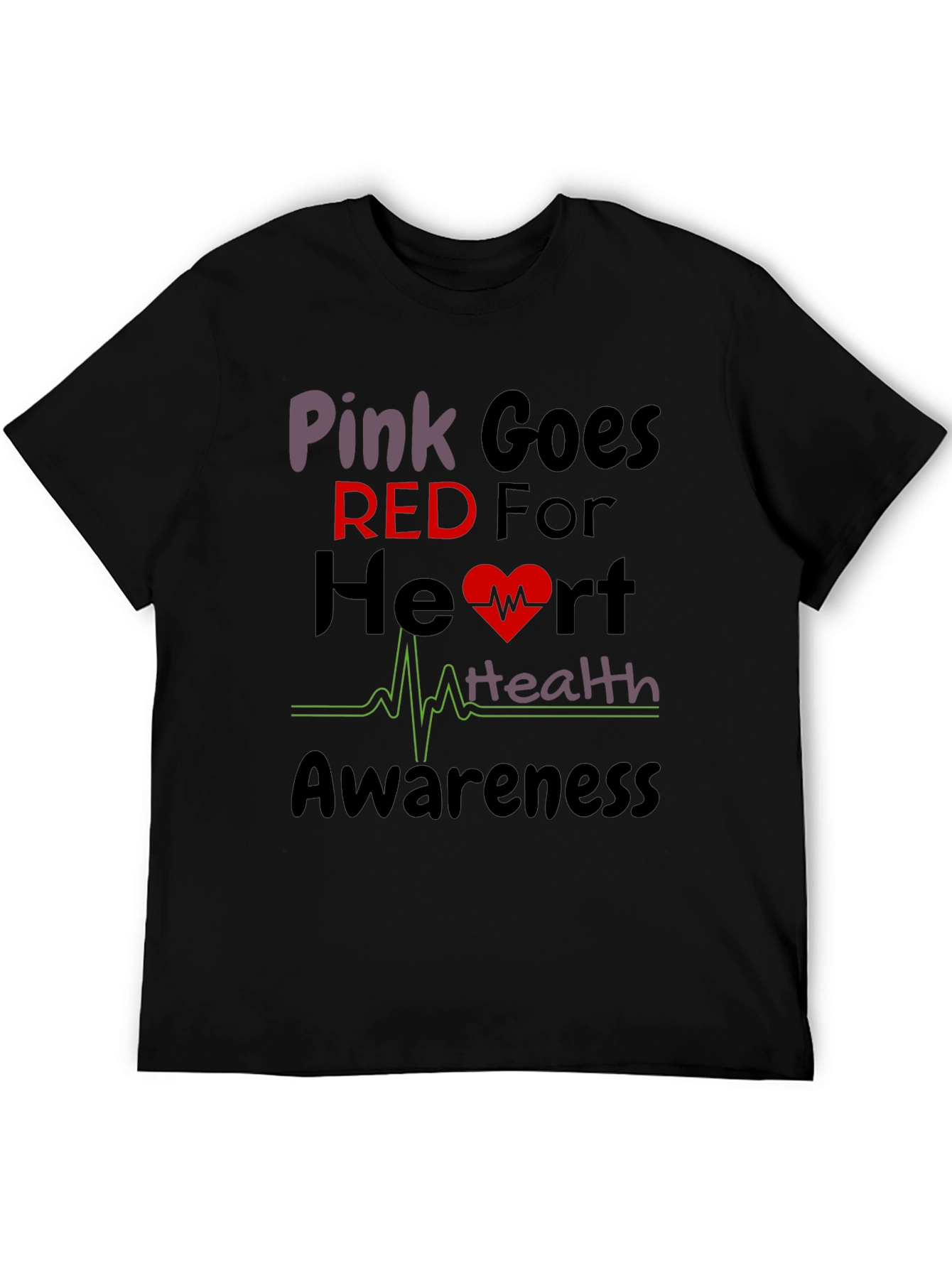 Pink Goes Red Heart Health Awareness T-Shirt
