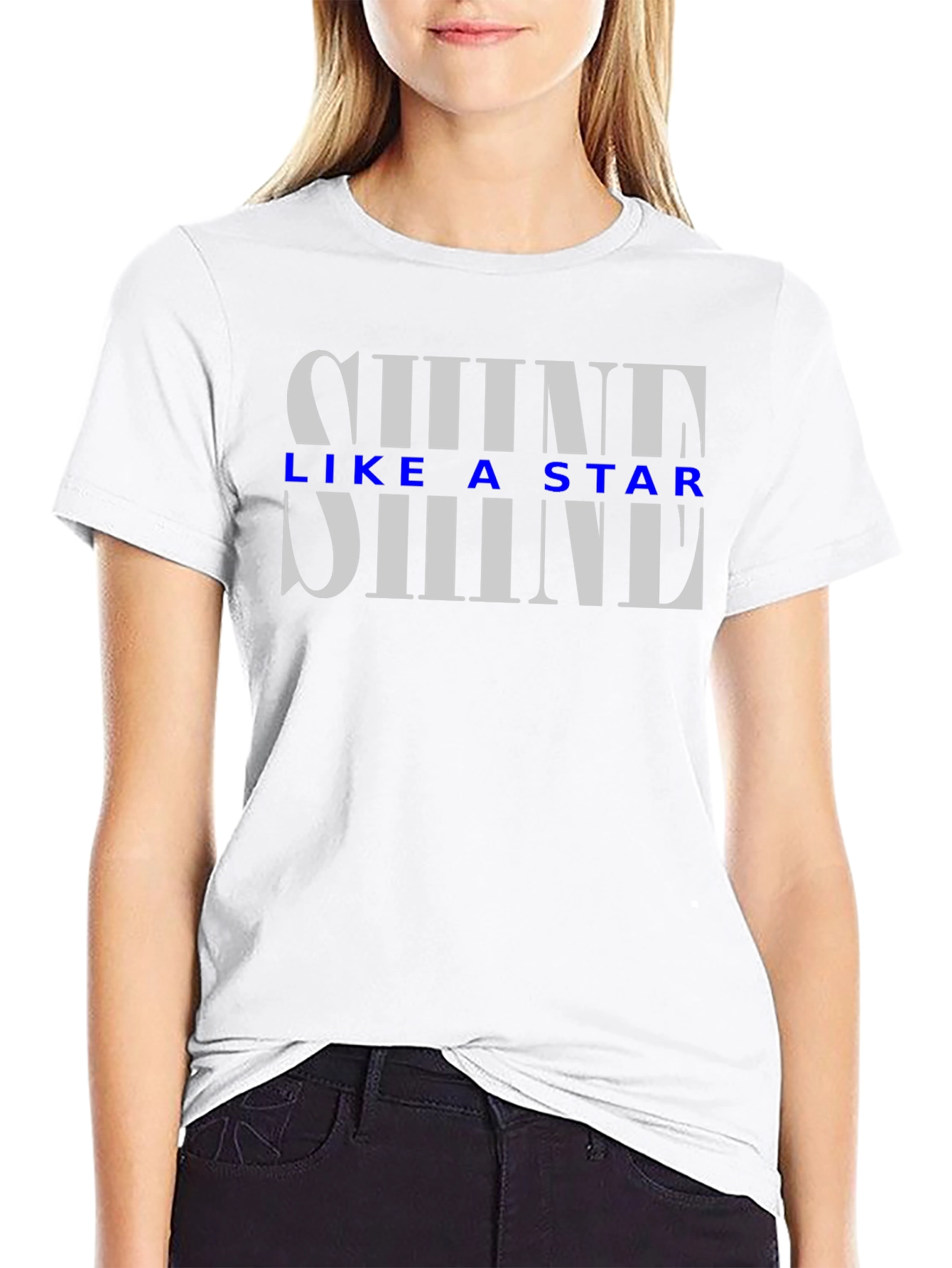 Shine Like a Star Black Graphic T-Shirt