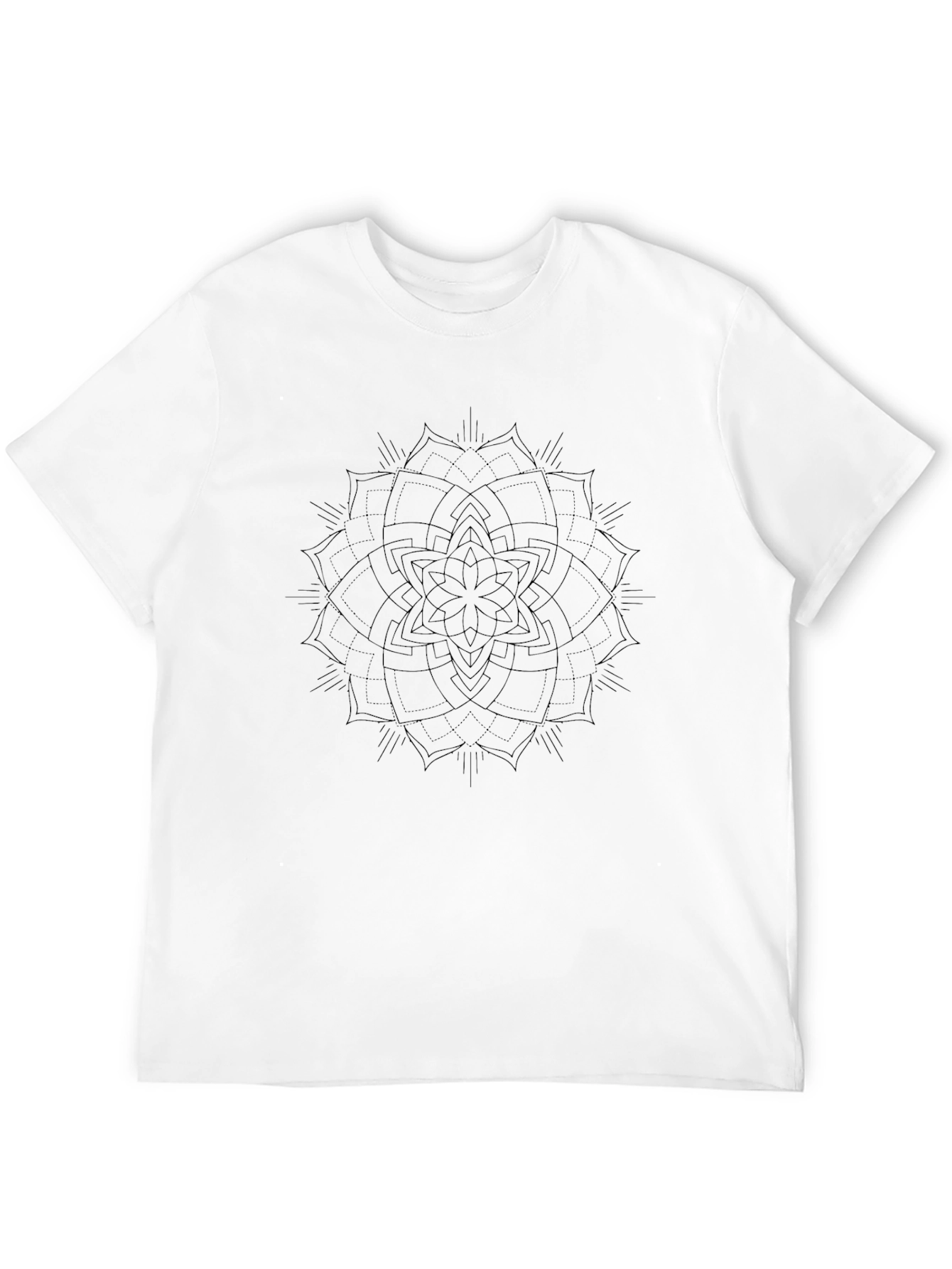 Mens Black Mandala Graphic T-Shirt