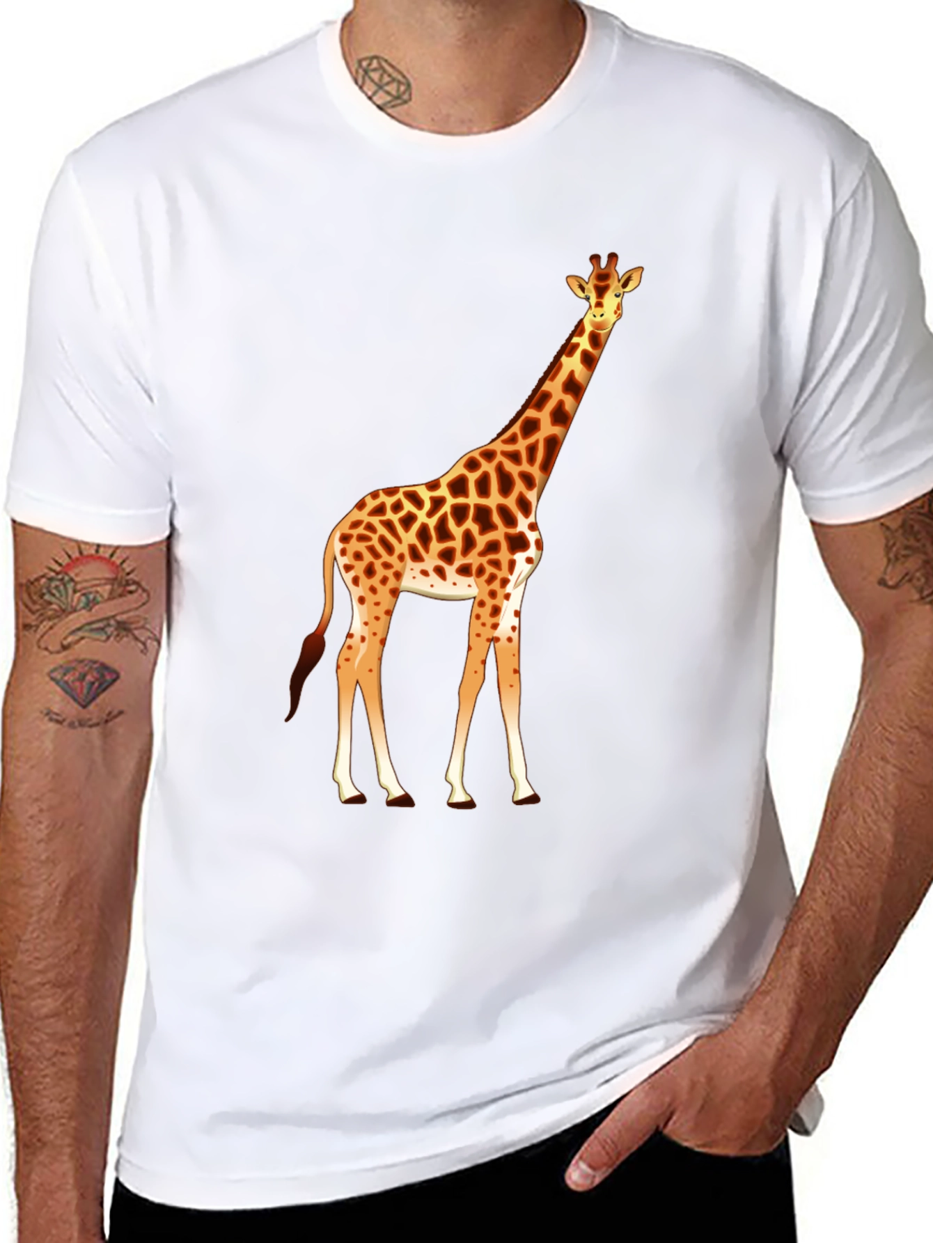 Giraffe Graphic Tee - Mens Black T-Shirt