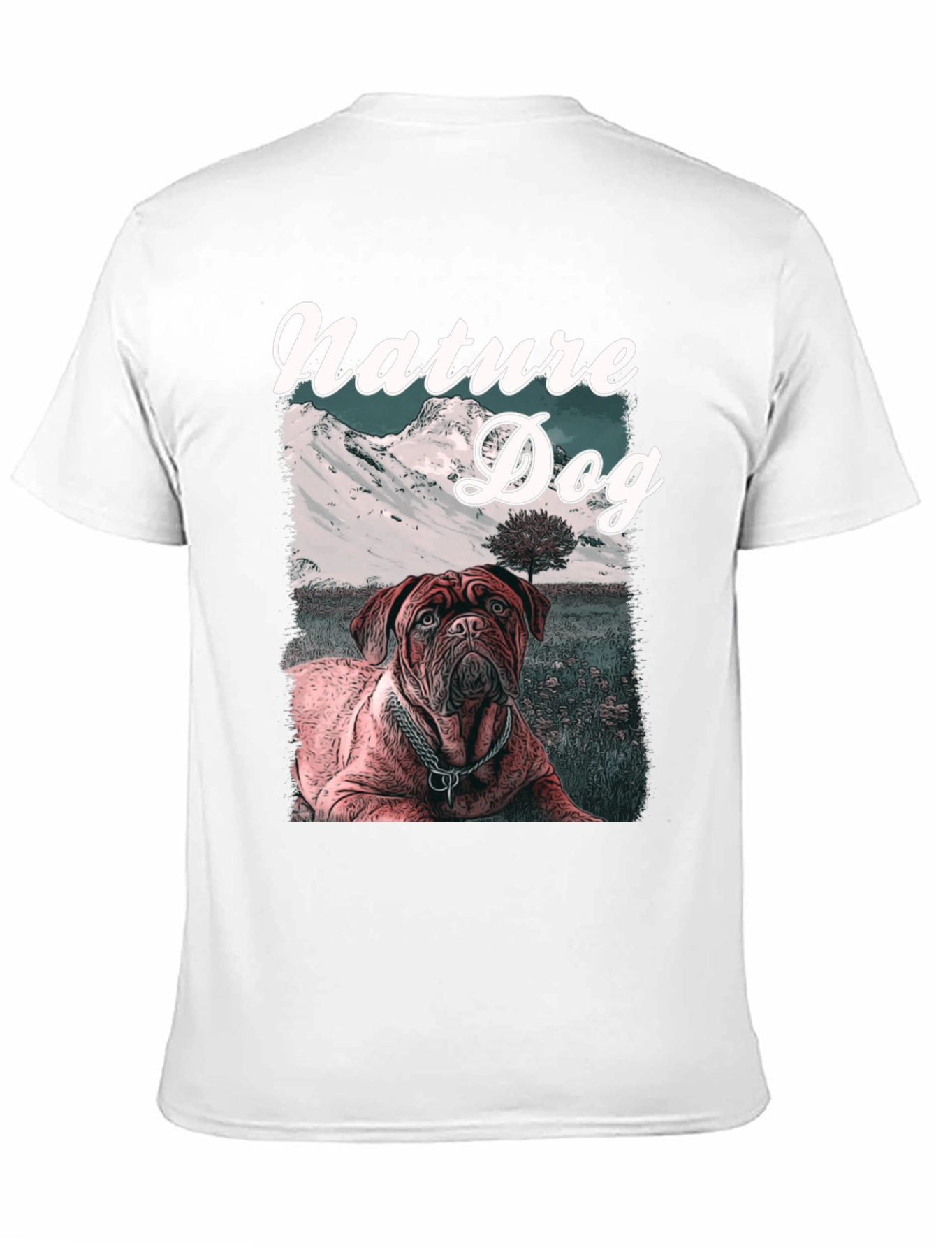 Nature Dog Graphic Tee - Mountain Landscape Design