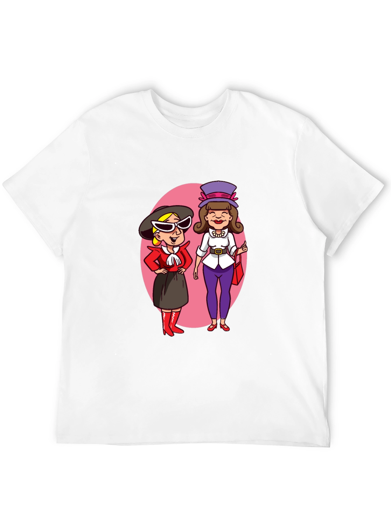Retro Cartoon Ladies T-Shirt - Black