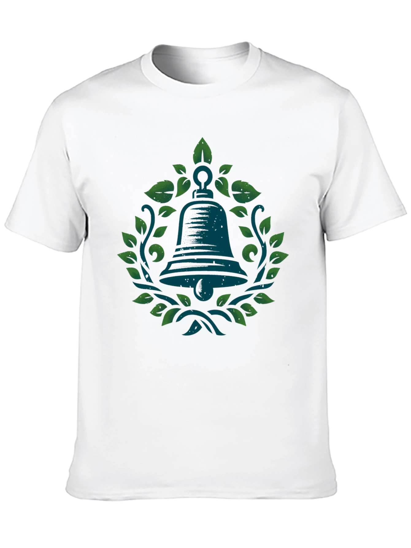 Bell and Leaves Graphic Tee - Black Cotton
