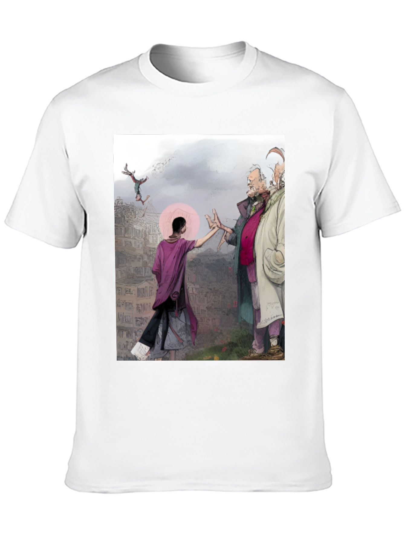 Artistic Graphic Tee - Unique Urban Scene