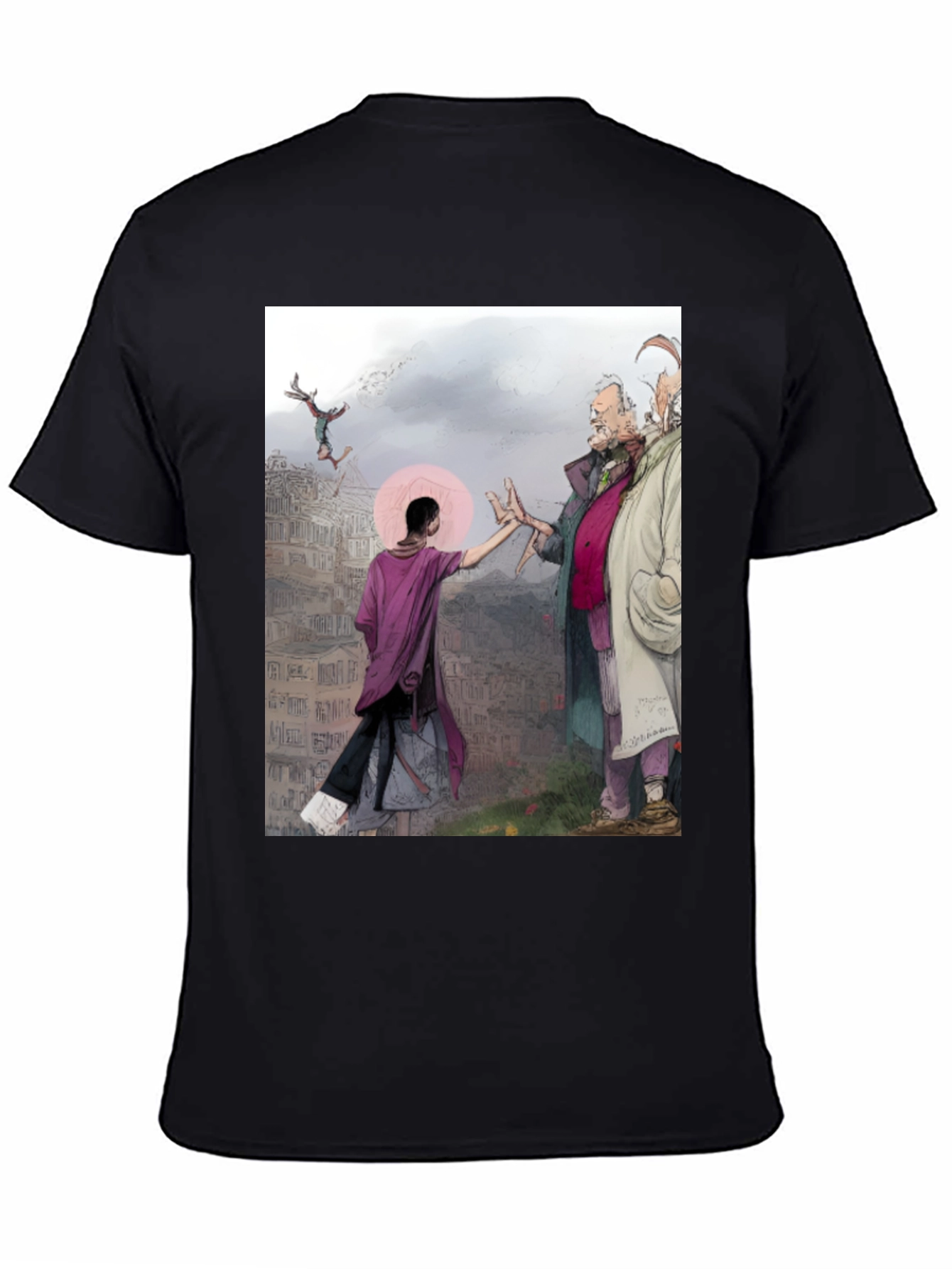 Artistic Graphic Tee - Unique Urban Scene