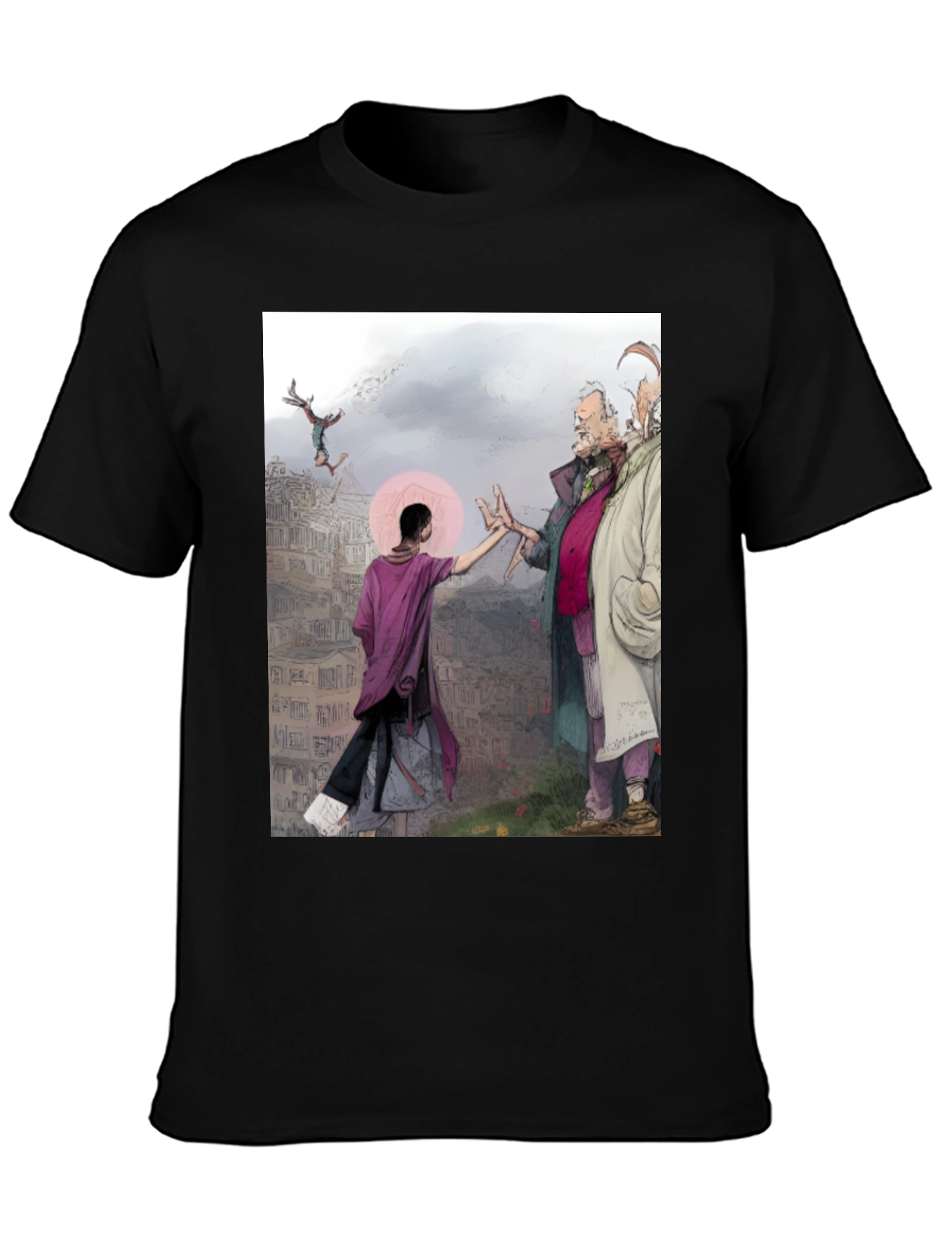 Artistic Graphic Tee - Unique Urban Scene