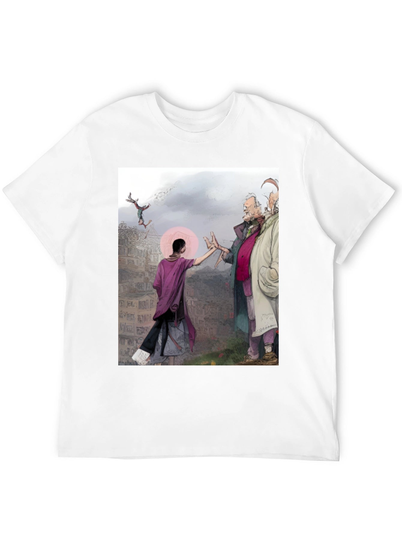 Artistic Graphic Tee - Unique Urban Scene