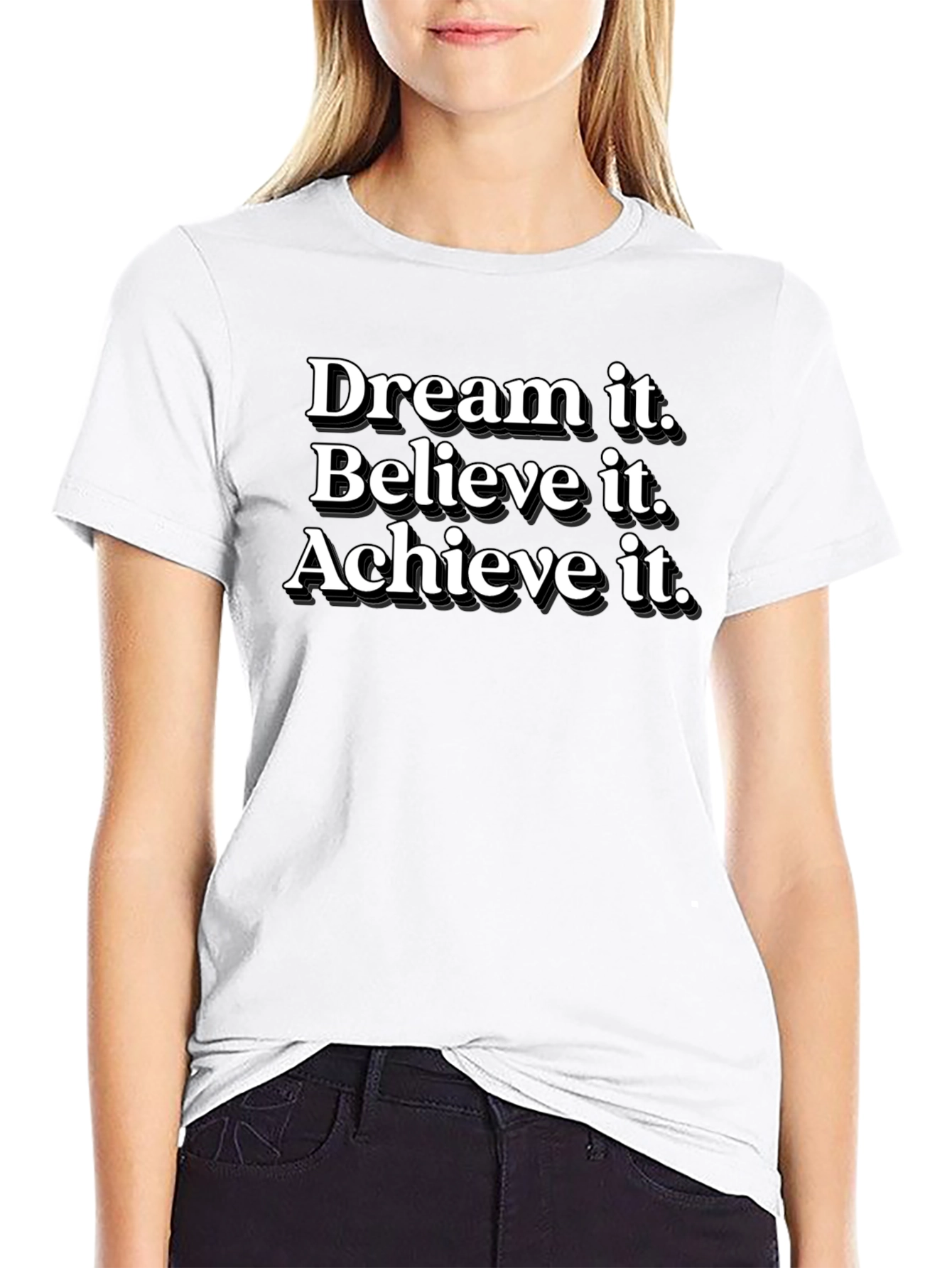 Dream Believe Achieve Black T-Shirt