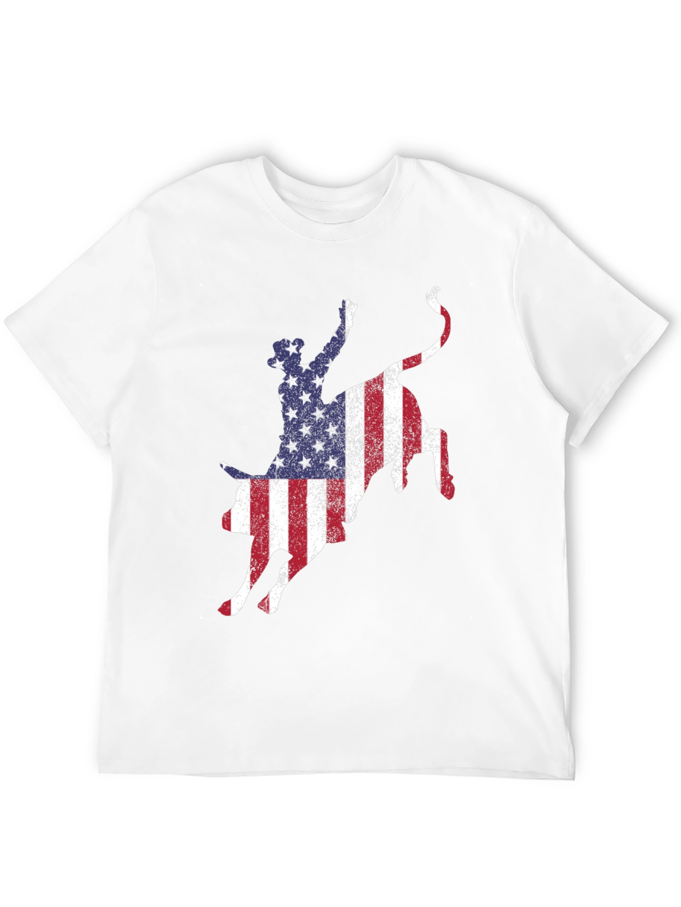 American Flag Bull Riding T-Shirt