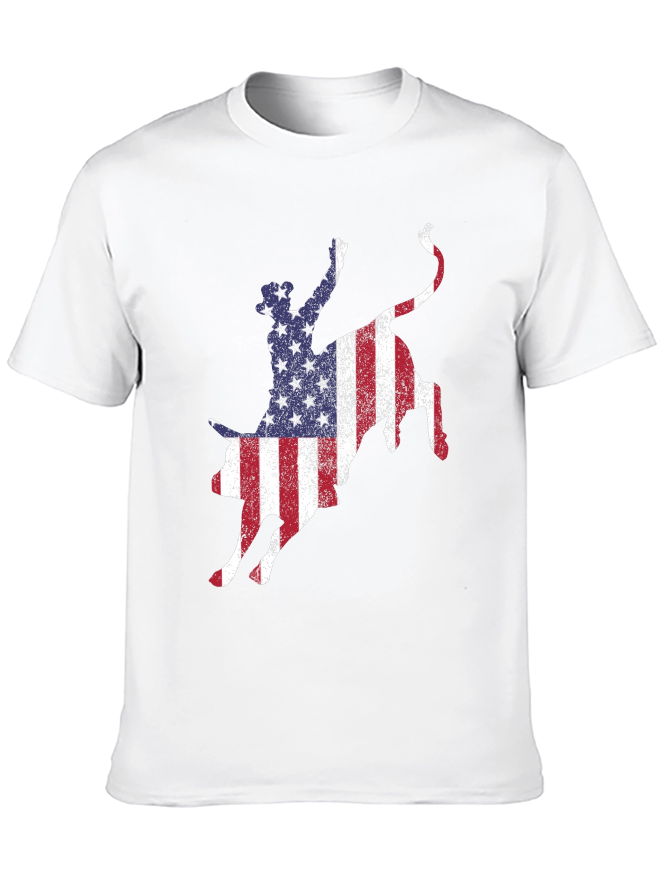 American Flag Bull Riding T-Shirt