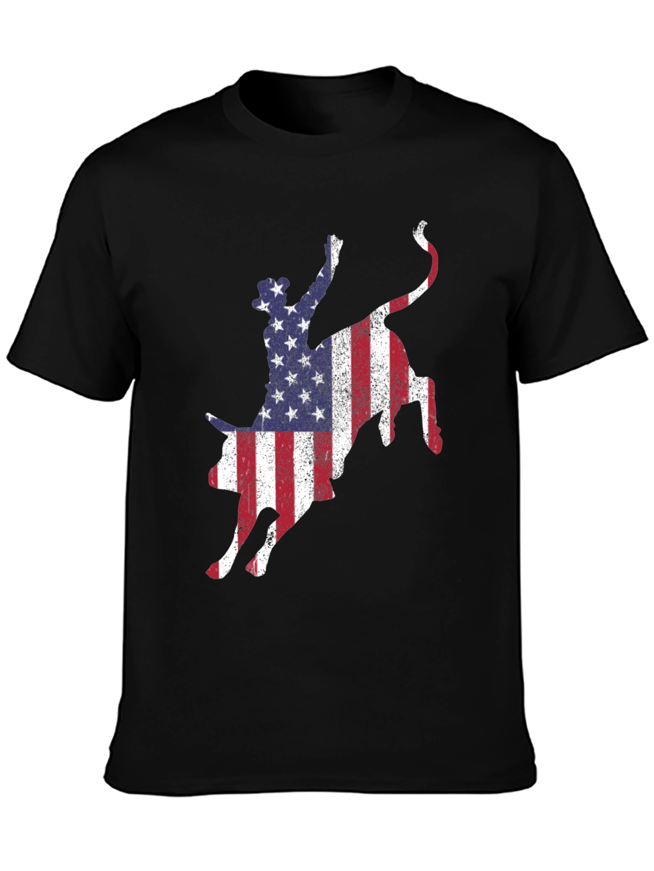 American Flag Bull Riding T-Shirt