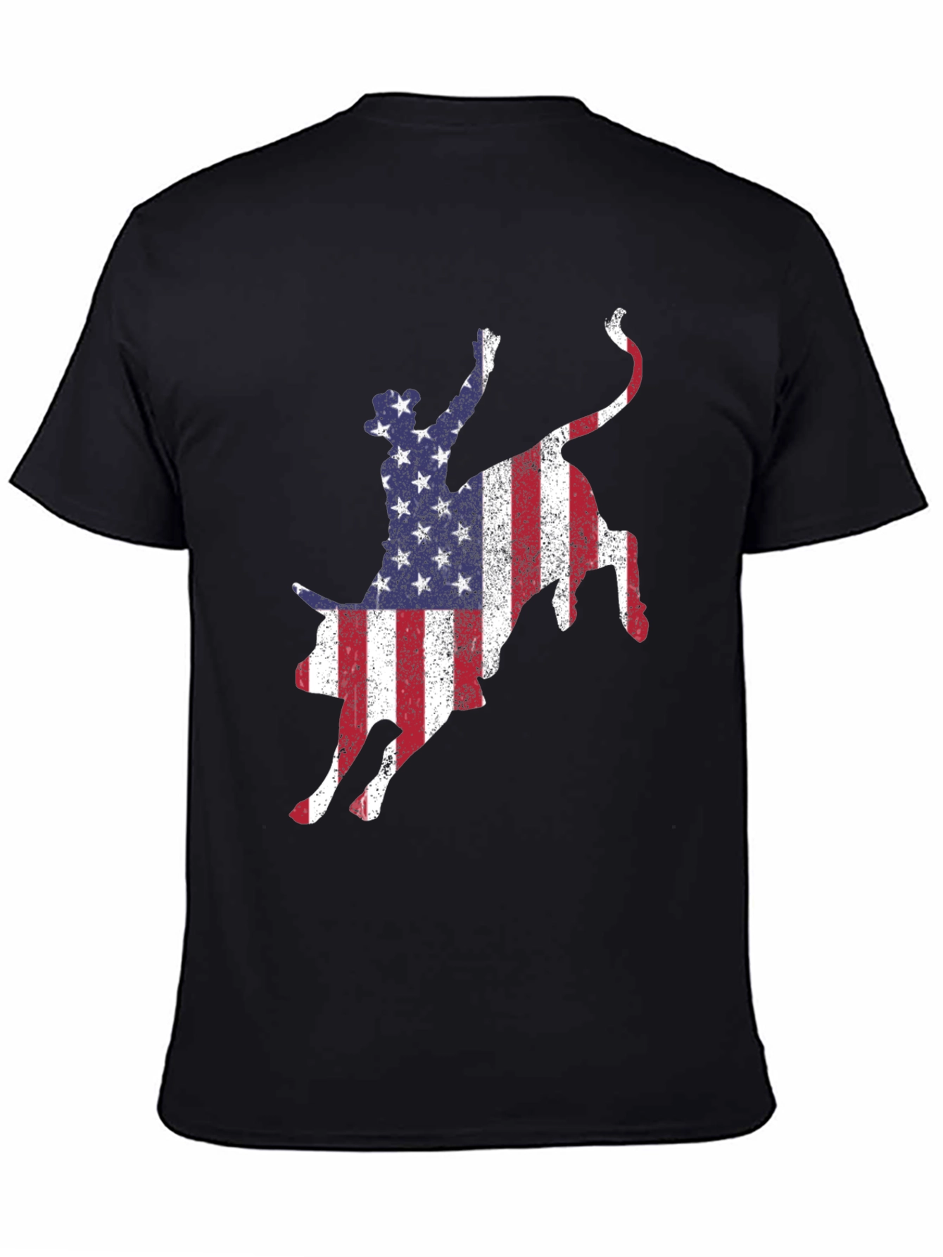 American Flag Bull Riding T-Shirt
