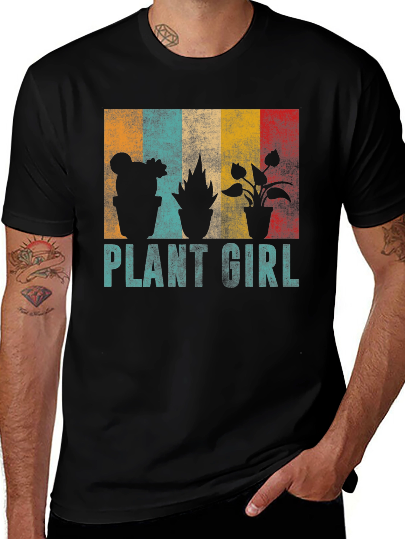 Plant Girl Retro Graphic Tee - Garden Lover Shirt