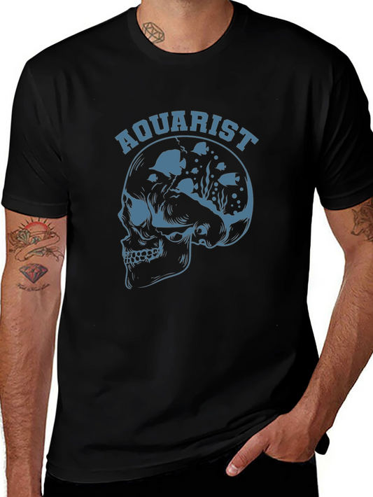 Aquarist Skull Graphic Tee - Black