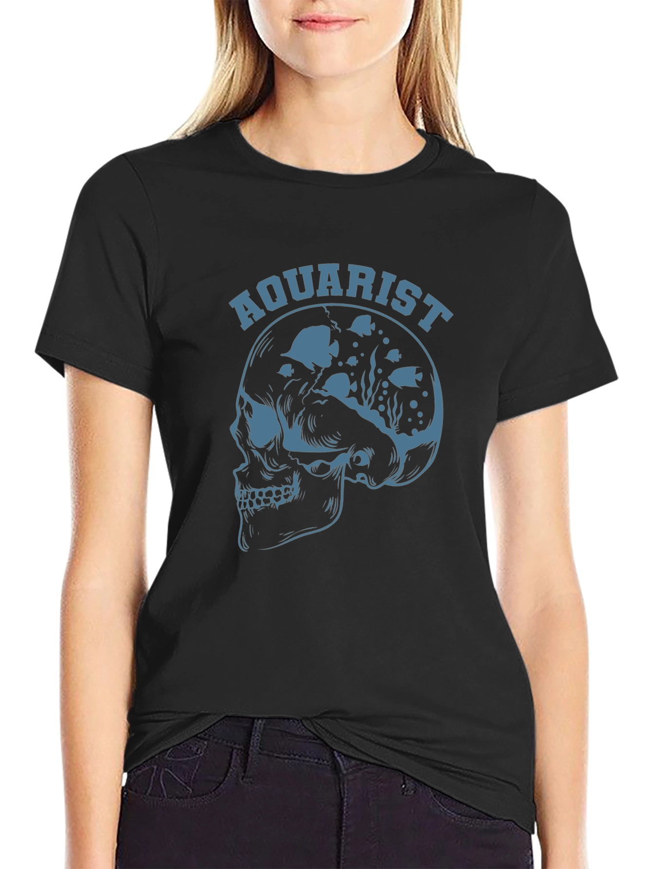 Aquarist Skull Graphic Tee - Black