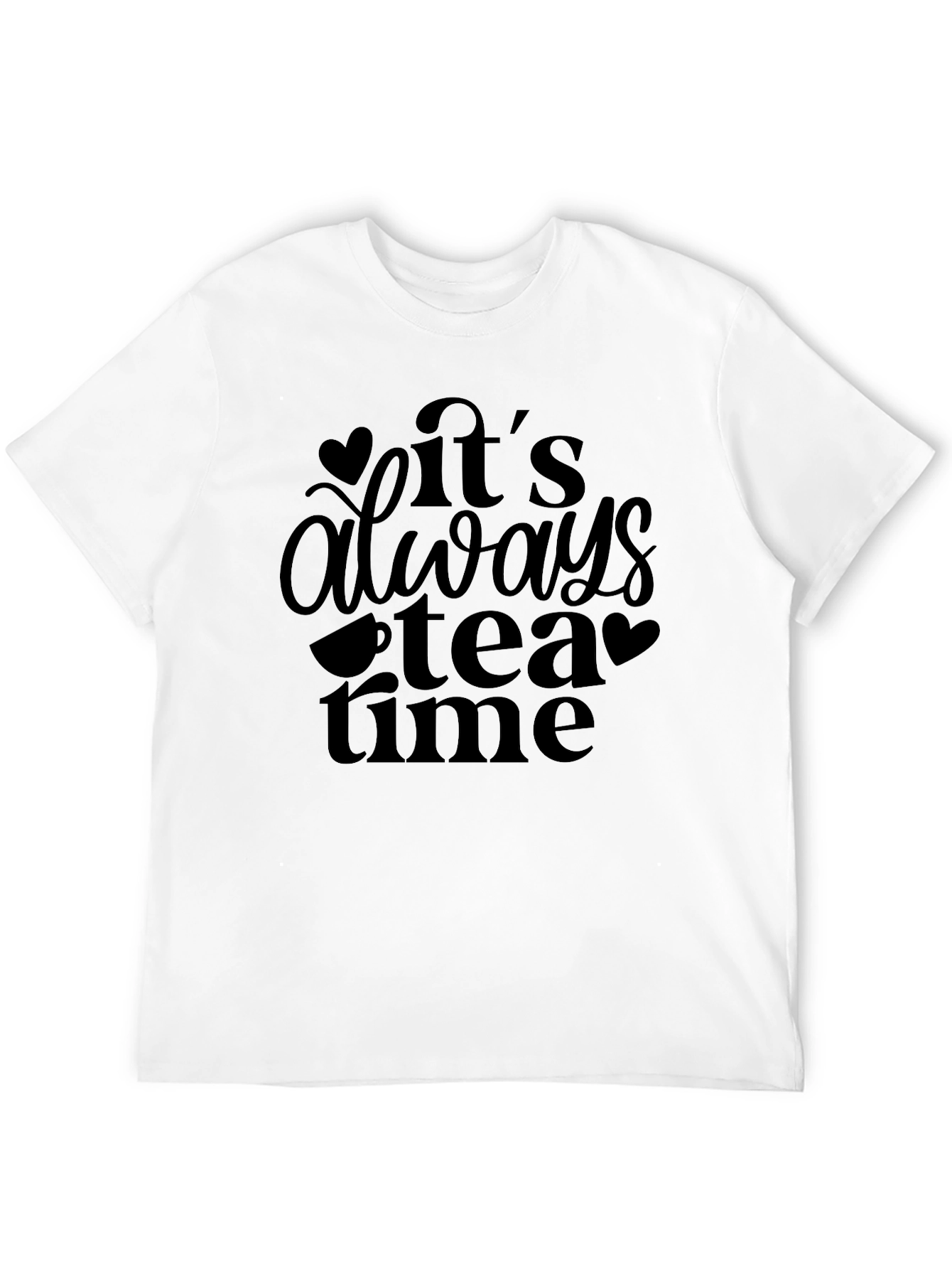 Its Always Tea Time Black Graphic Tee