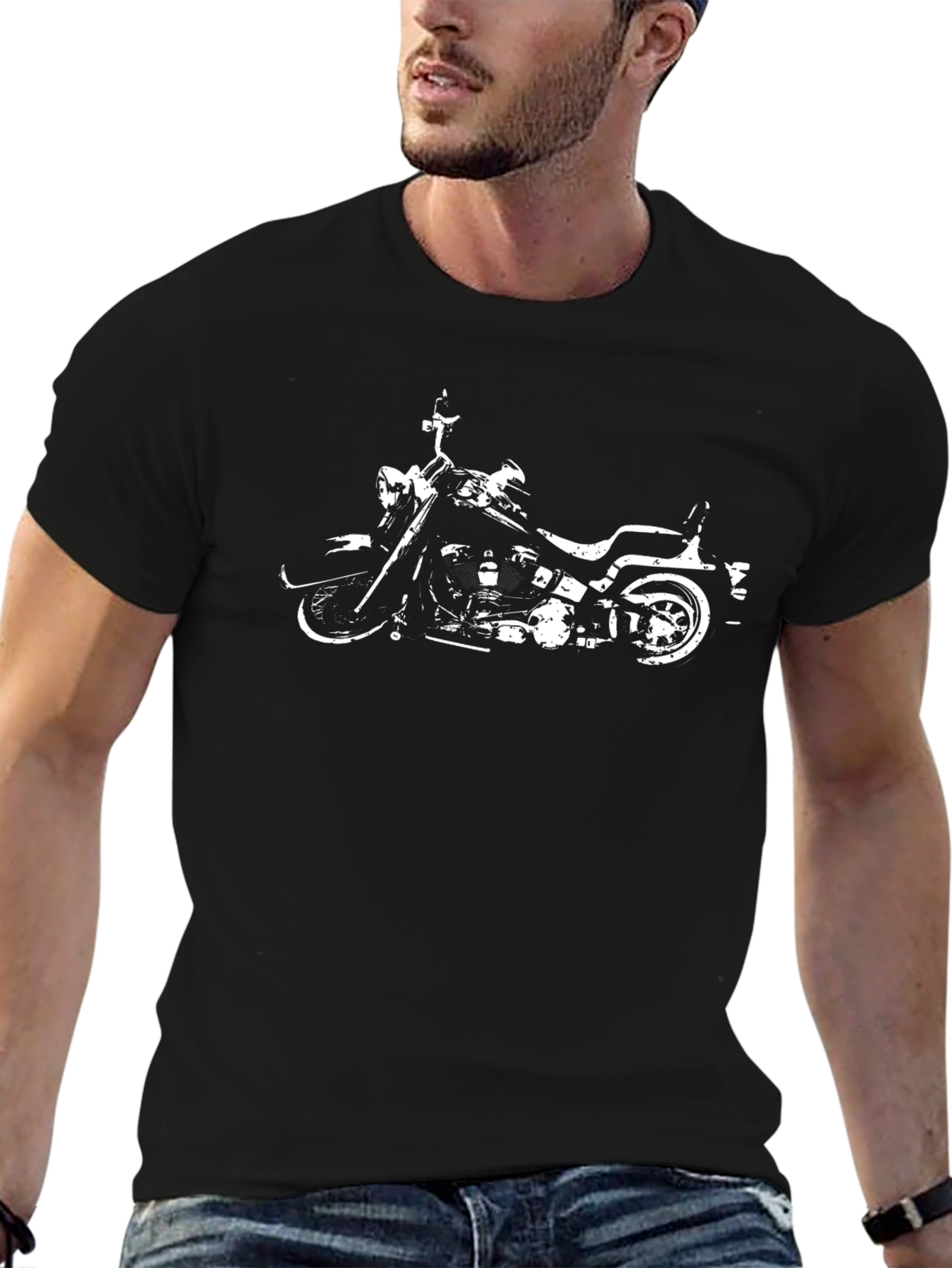 Motorcycle Graphic Black T-Shirt