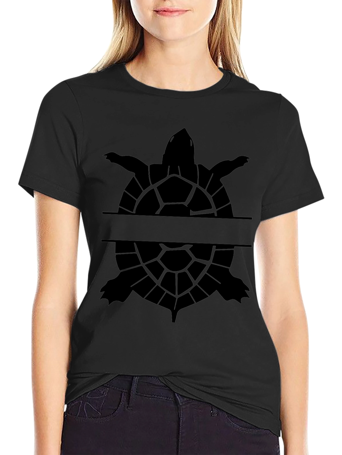Turtle Silhouette Personalized Mens T-Shirt